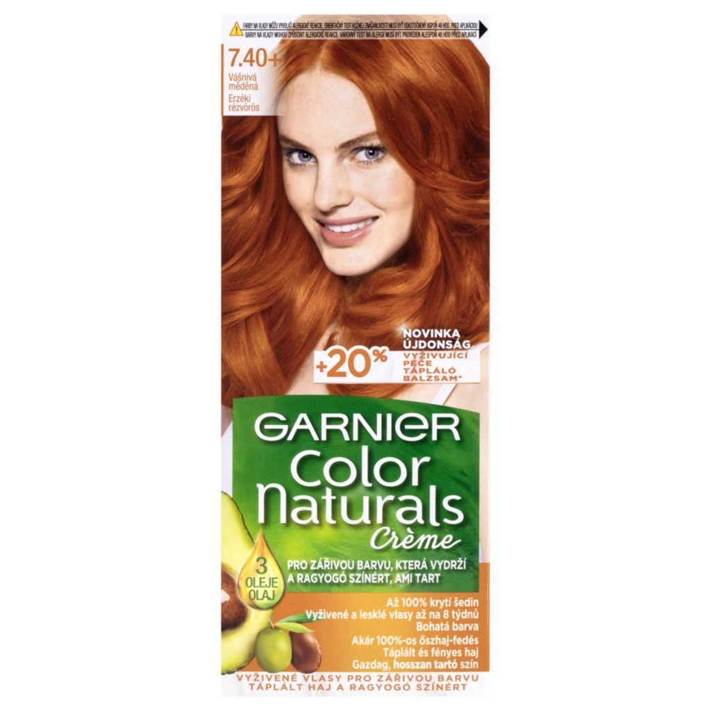 Drogerie a kosmetika - Garnier Color Naturals permanentní barva na vlasy 7.40+ vášnivá měděná