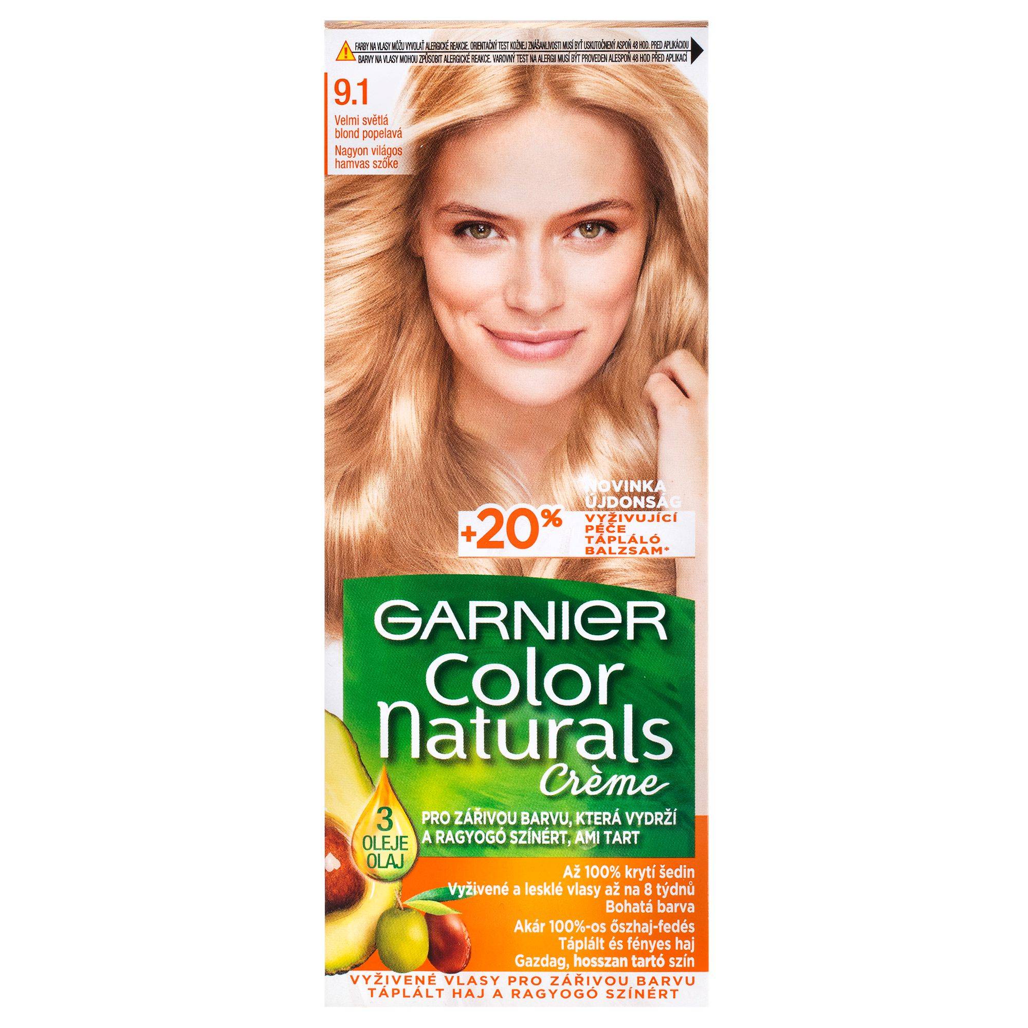 Drogerie a kosmetika - Garnier Color Naturals permanentní barva na vlasy 9.1 velmi světlá blond popelavá