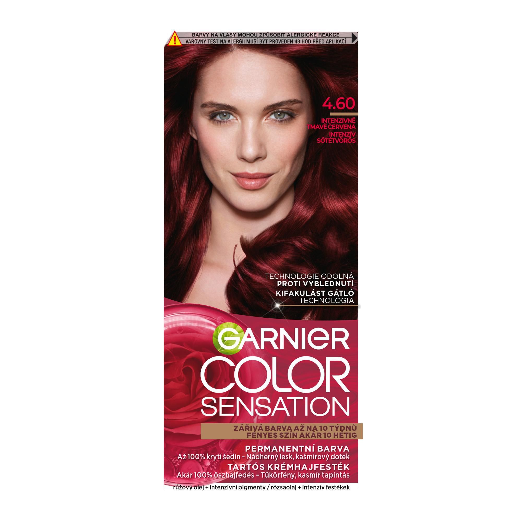 Drogerie a kosmetika - Garnier Color Sensation Intenzivní permanentní barvící krém intenzivní tmavě červená 4.60 110 ml