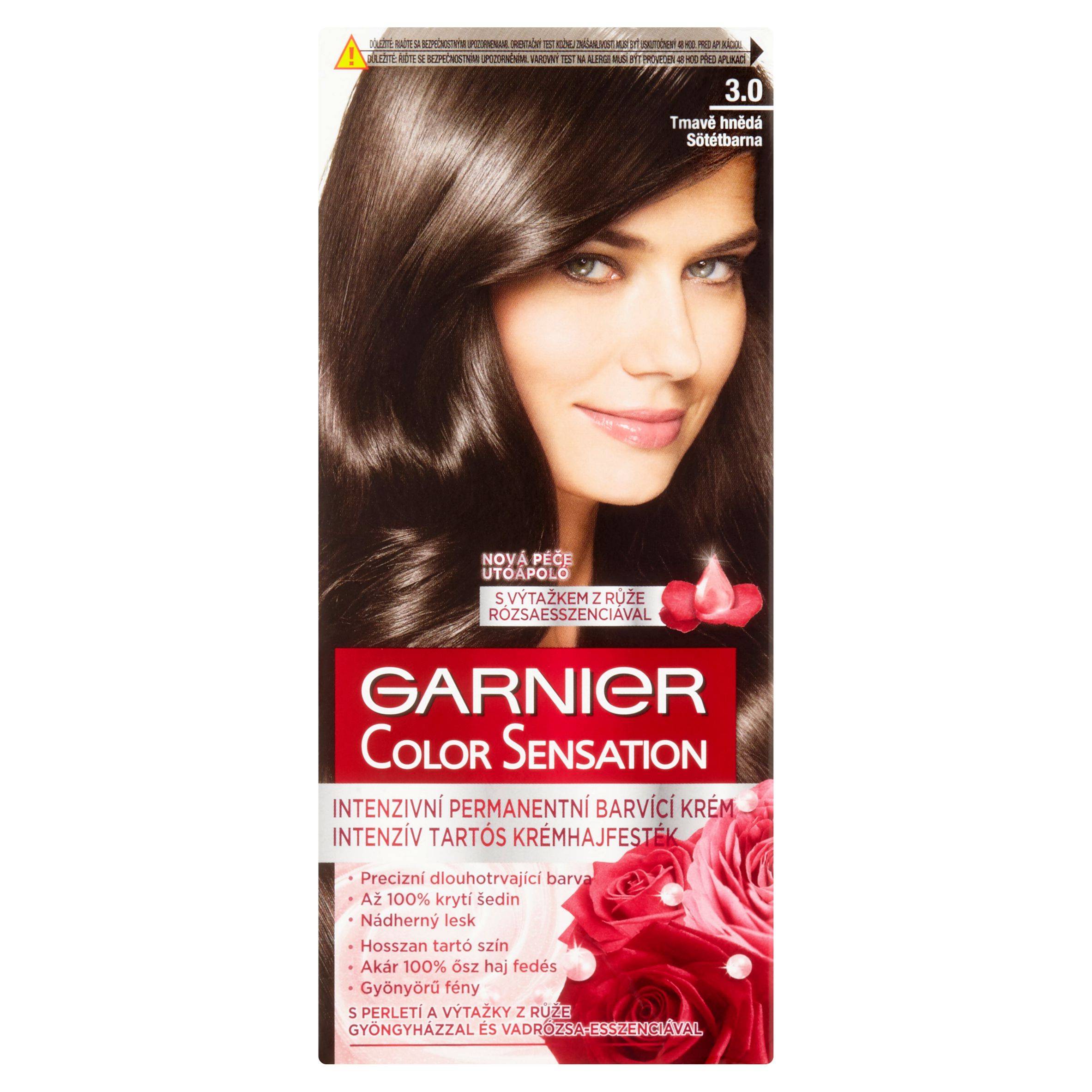 Garnier Color Sensation Intenzivní permanentní barvící krém tmavě hnědá 3.0 110 ml-0