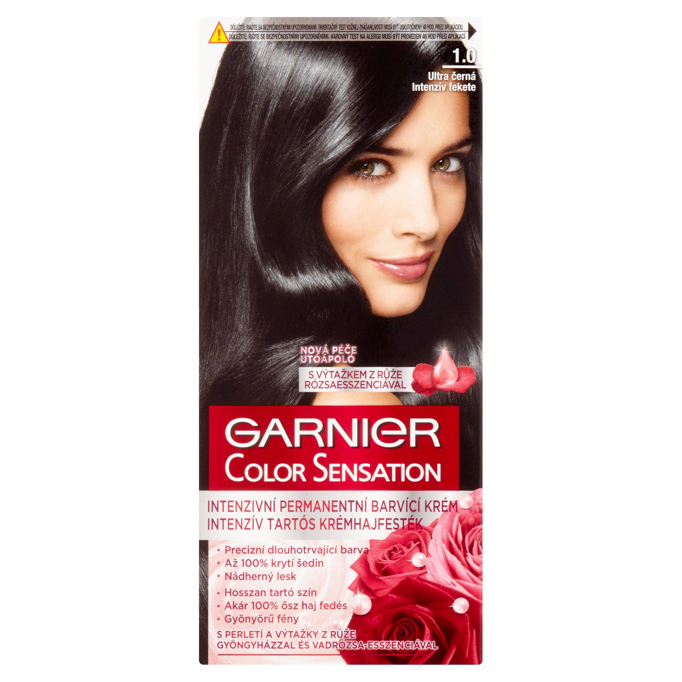 Garnier Color Sensation Intenzivní permanentní barvící krém ultra černá 1.0 110 ml-0