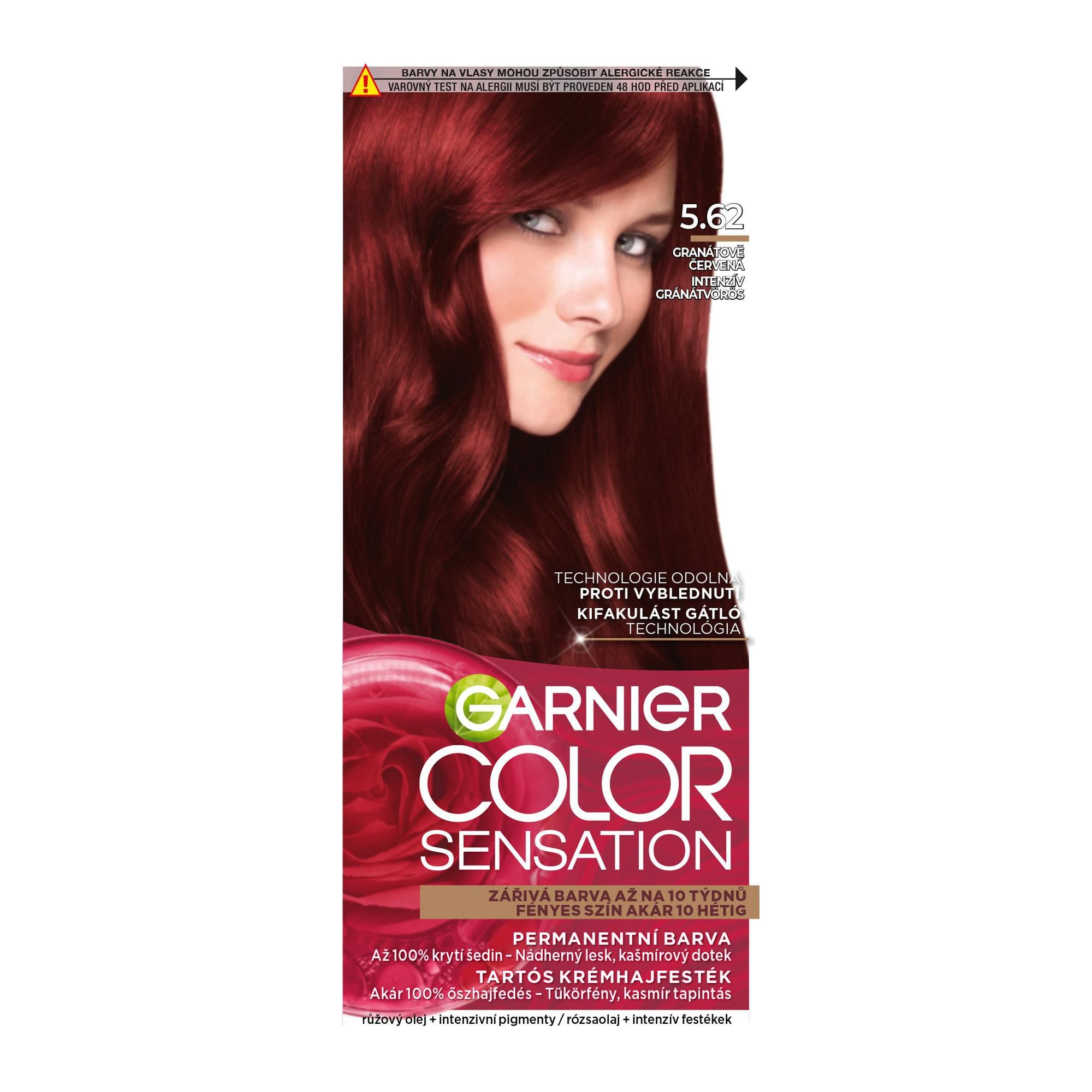 Drogerie a kosmetika - Garnier Color Sensation permanentní barva na vlasy 5.62 granátově červená