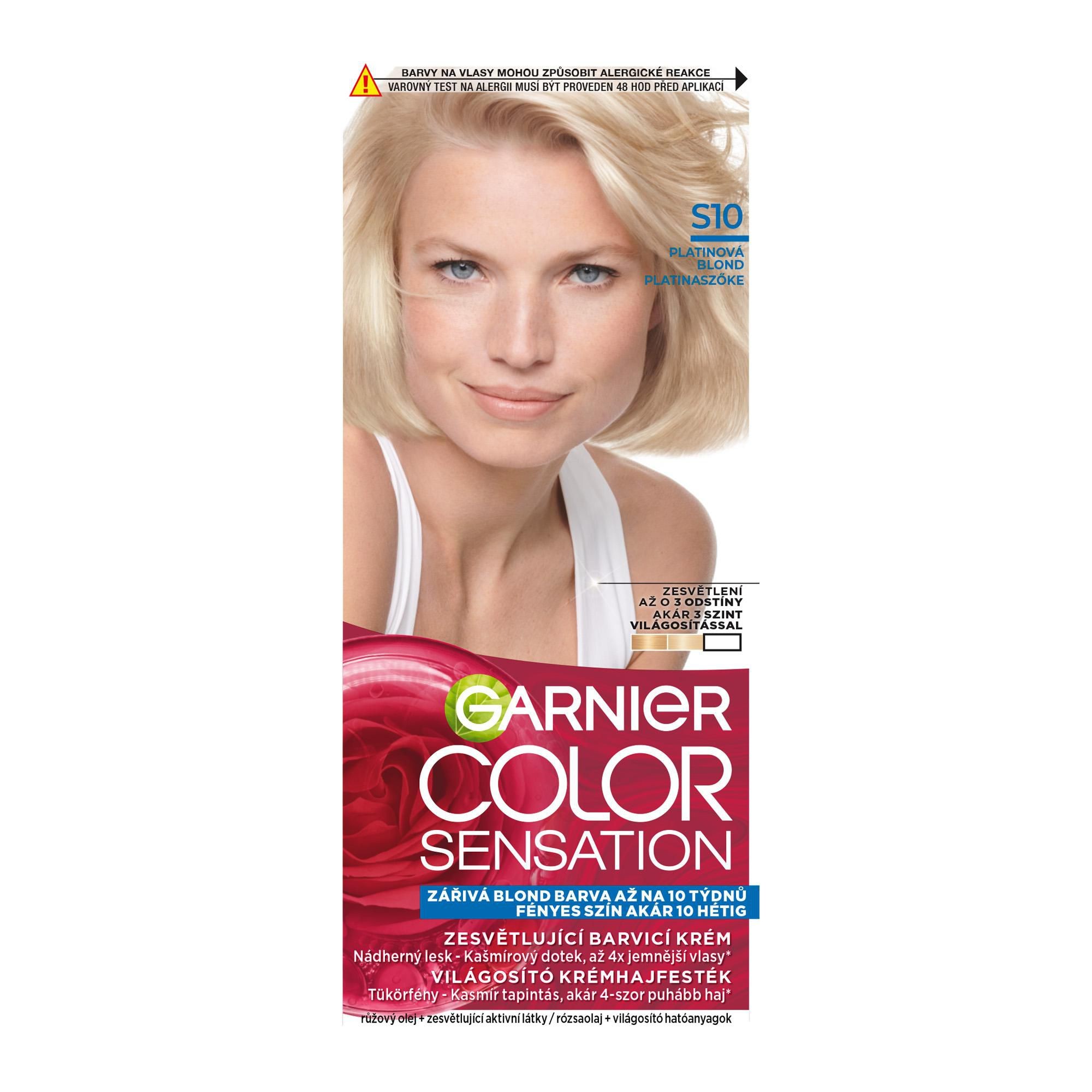Drogerie a kosmetika - Garnier Color Sensation permanentní barva na vlasy S10 platinová blond