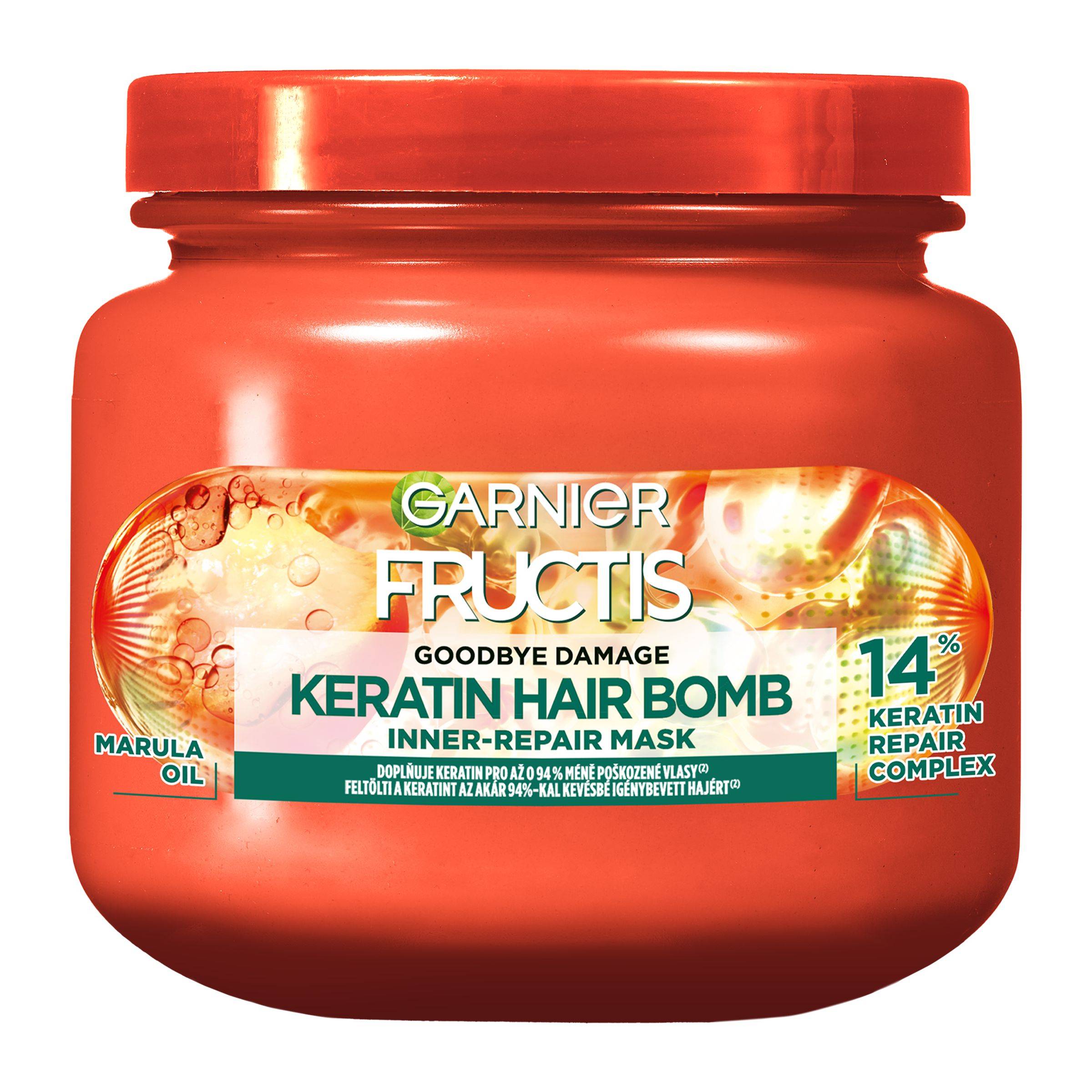 Drogerie a kosmetika - Garnier Fructis Goodbye Damage Keratin Hair Bomb Maska na vlasy 320 ml