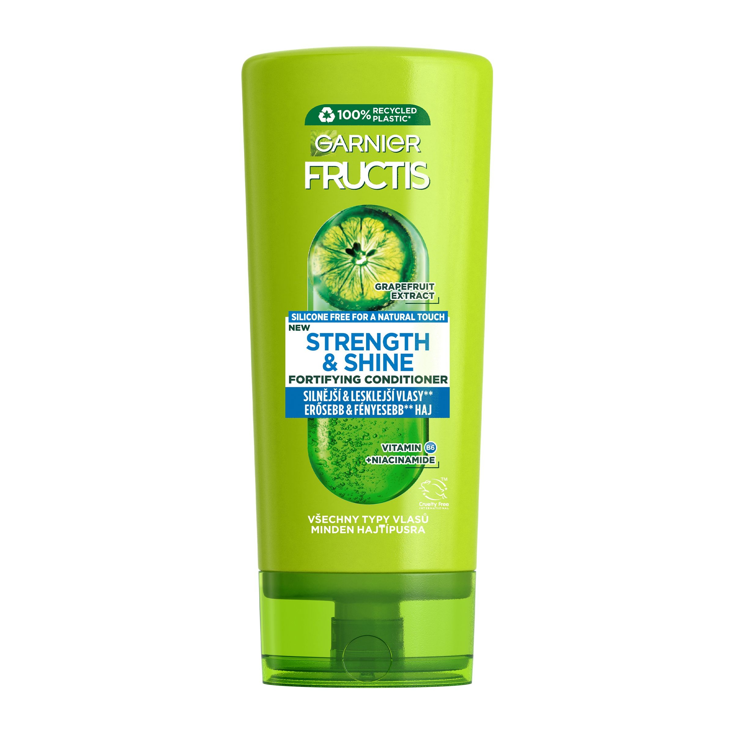 Drogerie a kosmetika - Garnier Fructis Strength & Shine Posilující balzám pro všechny typy vlasů bez lesku a síly 200 ml