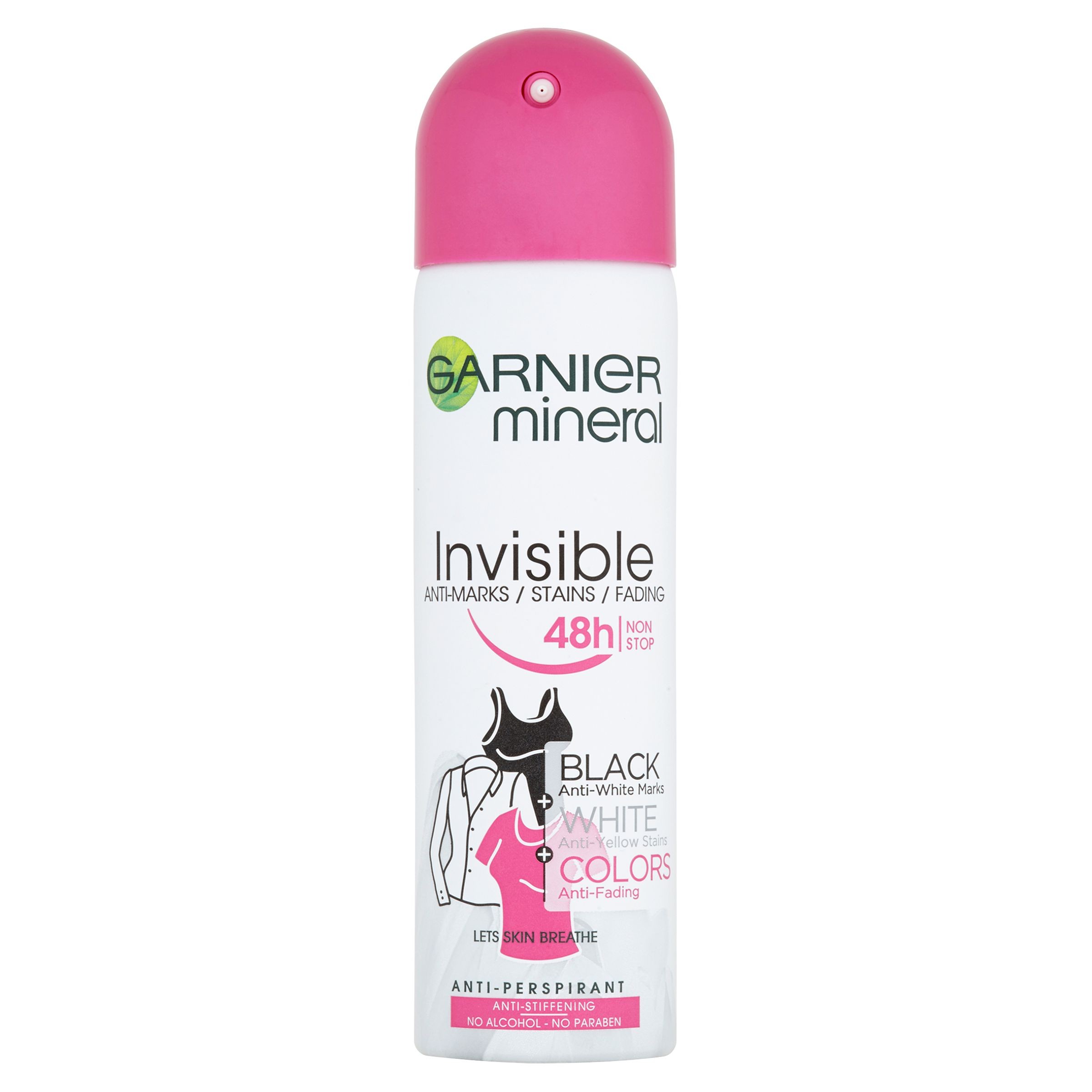 Drogerie a kosmetika - Garnier Mineral Invisible Black White Colors Spray minerální deodorant 150 ml