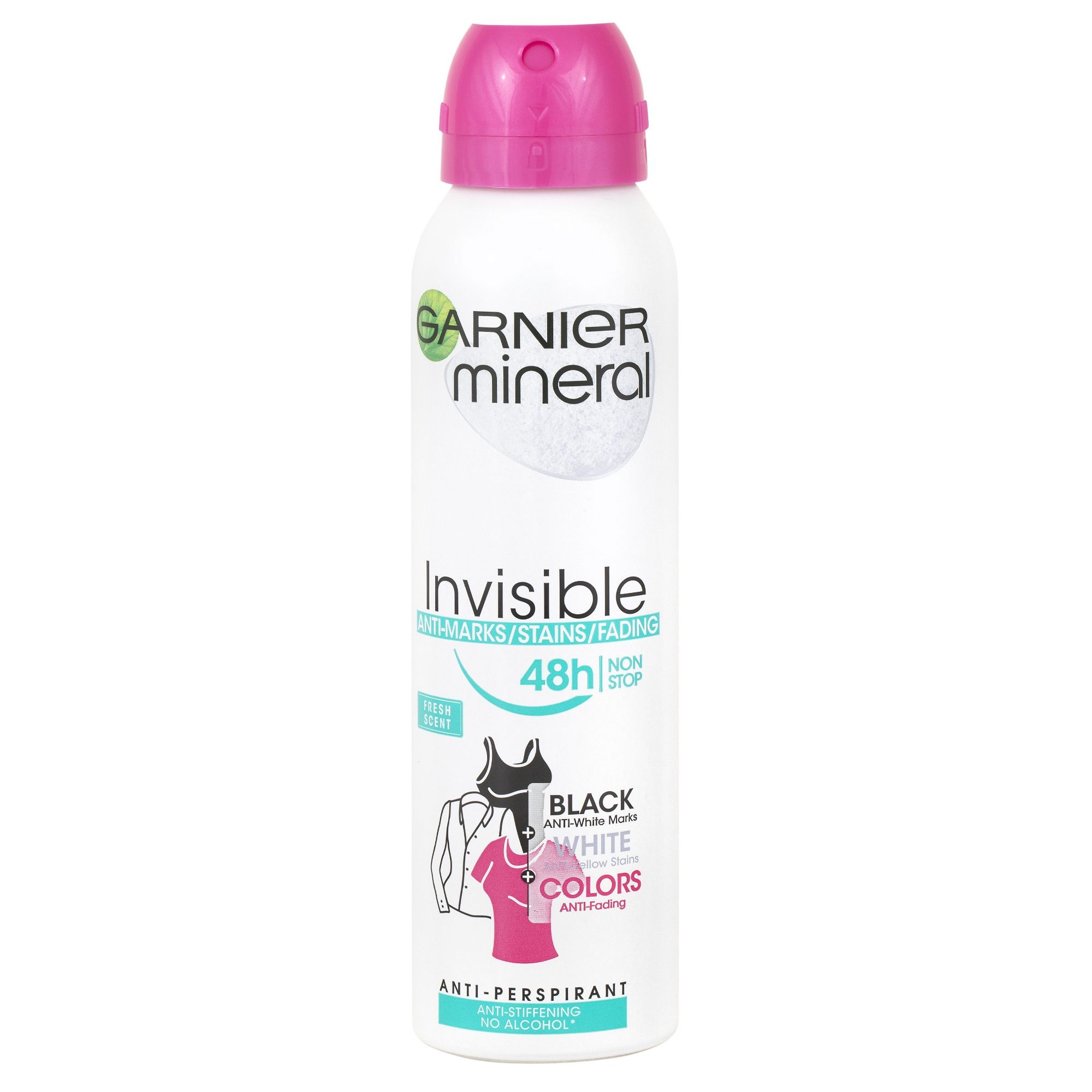 Drogerie a kosmetika - Garnier Mineral Quick Dry Invisible Black White Colors antiperspirant ve spreji 150ml