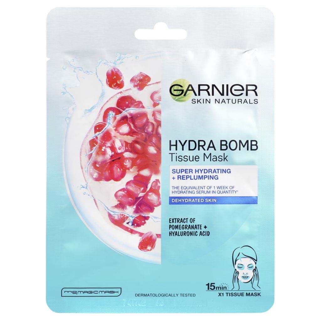 Drogerie a kosmetika - Garnier Moisture + Aqua bomb Superhydratační textilní maska s granátovým jablkem 32 g