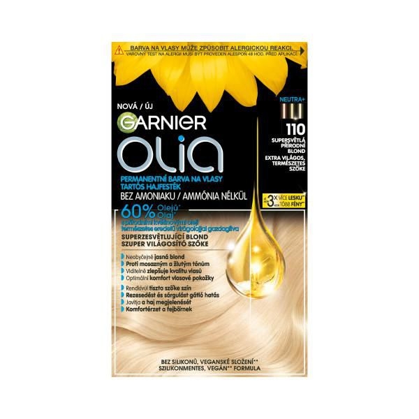 Drogerie a kosmetika - Garnier Olia permanentní barva na vlasy 110 Supersvětlá přírodní blond 60+60+54ml, 1ks