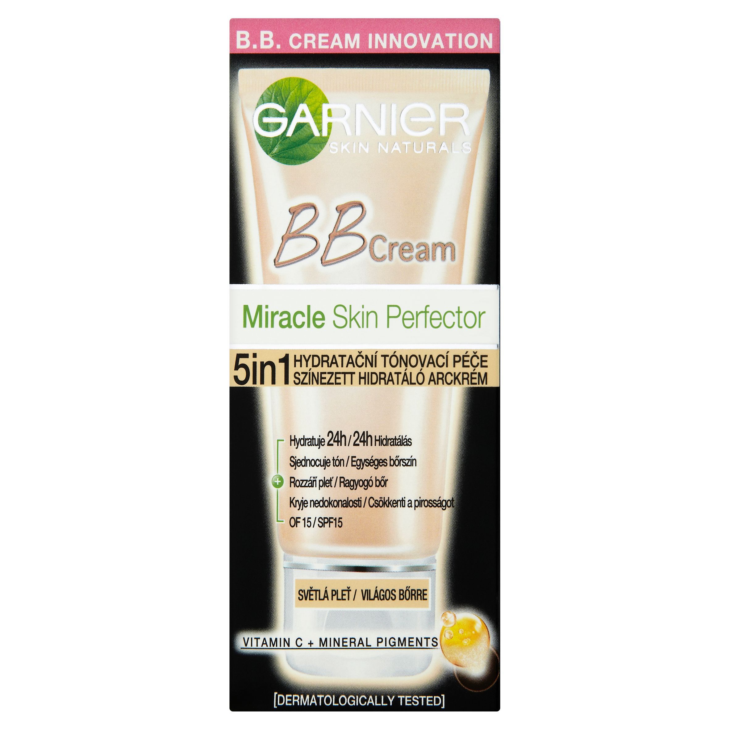 Drogerie a kosmetika - Garnier Skin Naturals BB Cream 5v1 hydratační tónovací péče světlý odstín 50 ml