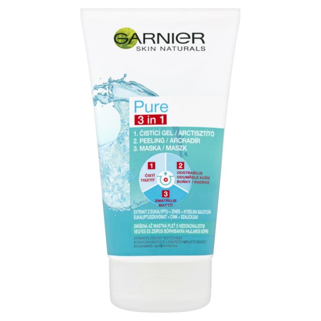 Drogerie a kosmetika - Garnier Skin Naturals Pure 3v1 gel + peeling + maska 150 ml