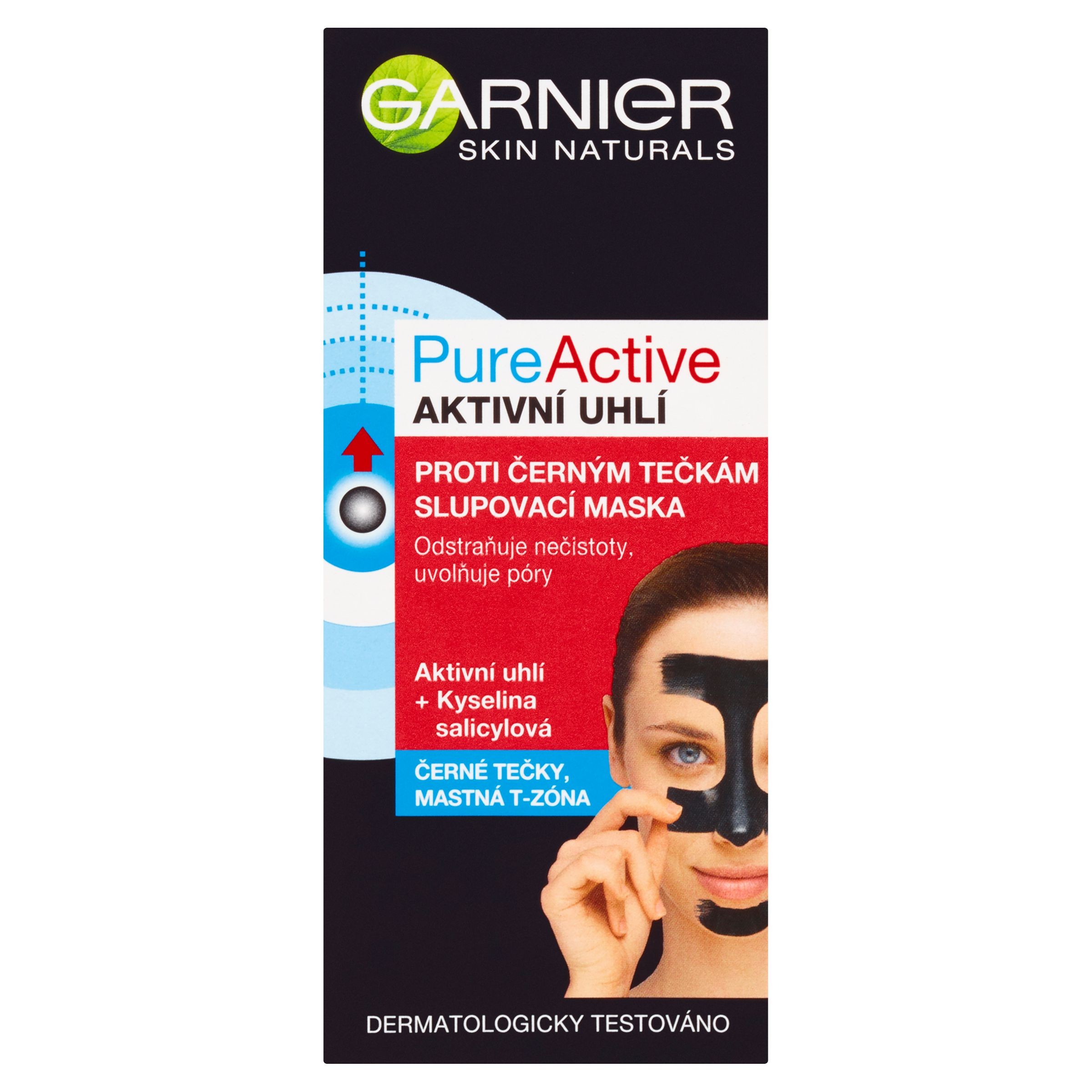Drogerie a kosmetika - Garnier Skin Naturals PureActive Slupovací maska proti černým tečkám 50 ml