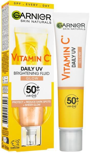 Drogerie a kosmetika - Garnier Skin Naturals Vitamin C denní rozjasňující UV fluid SPF 50+ glow 40 ml