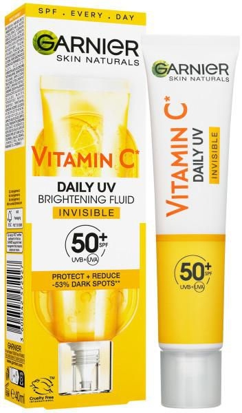 Drogerie a kosmetika - Garnier Skin Naturals Vitamin C denní rozjasňující UV fluid SPF 50+ invisible 40 ml