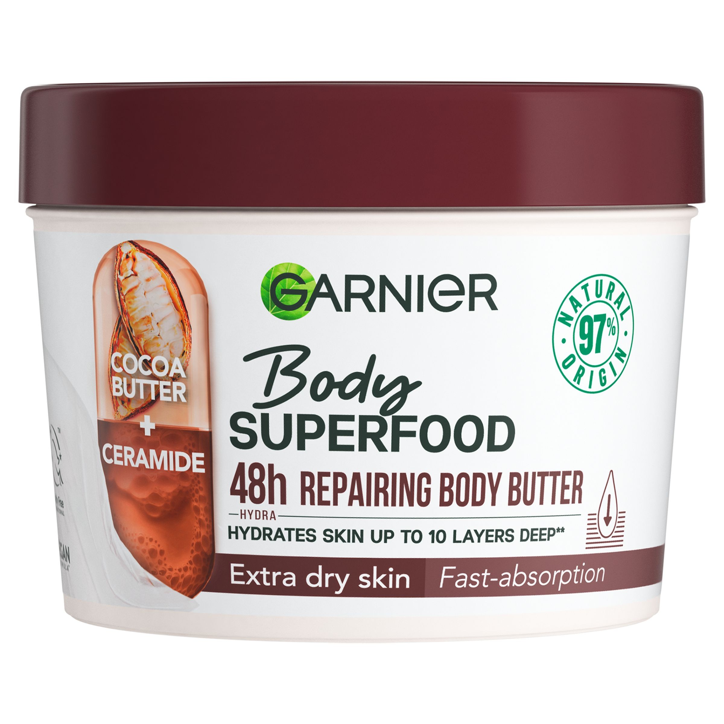 Drogerie a kosmetika - Garnier SuperFood Reparing Cream (cacao+ceramides)