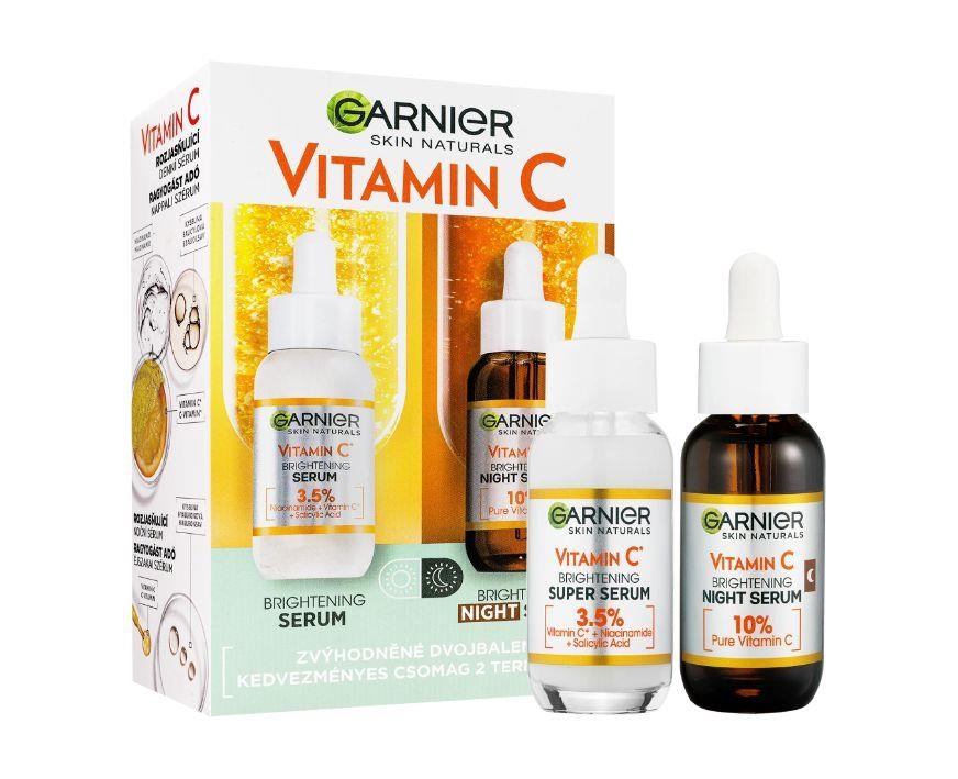 Drogerie a kosmetika - Garnier Vitamin C Denní + noční sérum duopack