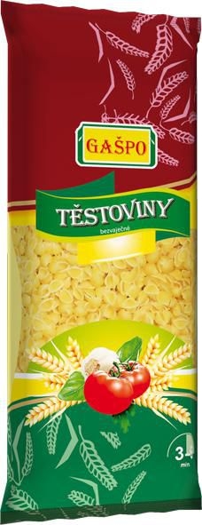Trvanlivé potraviny - Gašpo Těstoviny bezvaječné mušličky 250 g