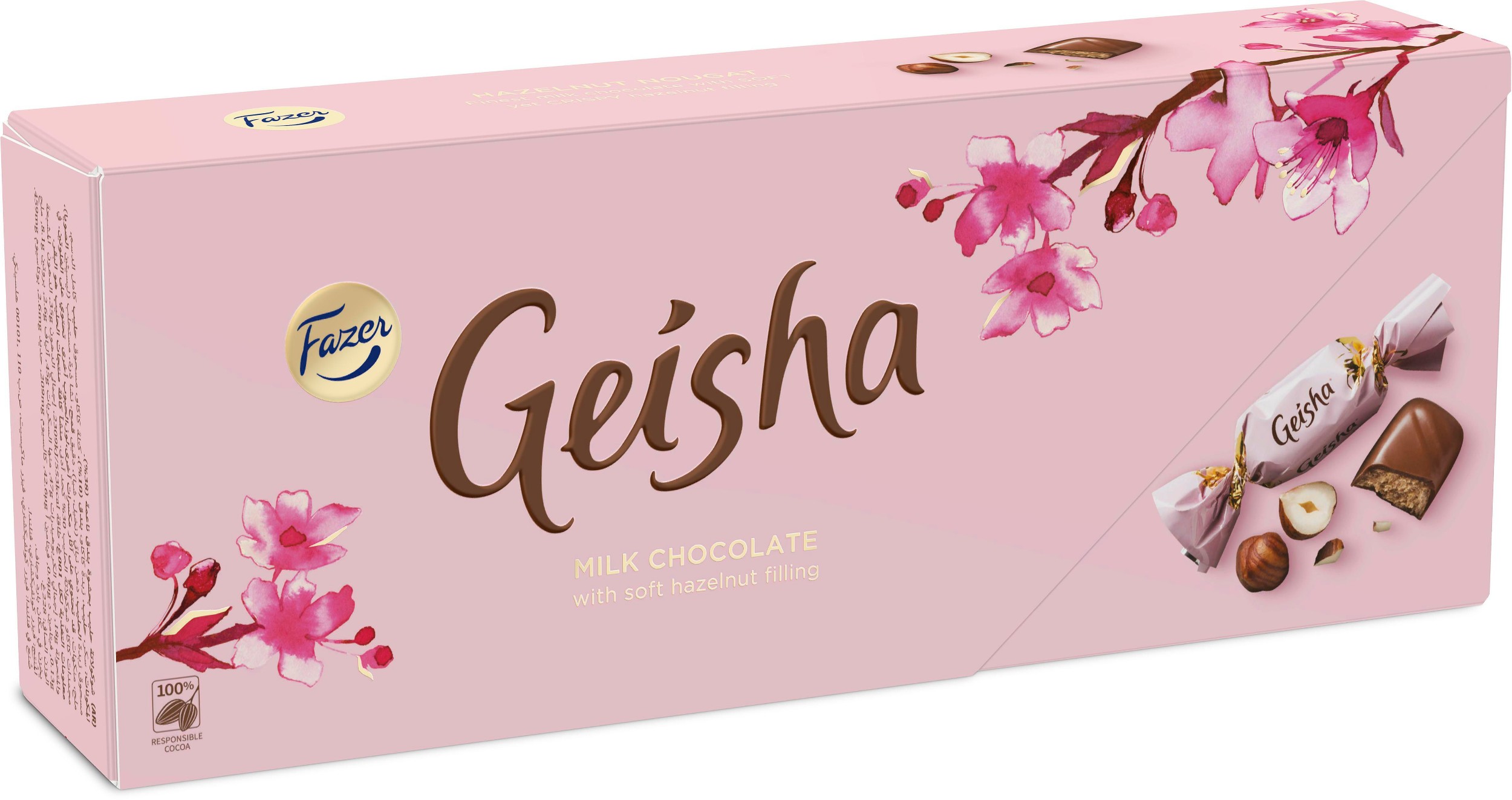 Trvanlivé potraviny - Geisha Mléčné čokoládové bonbony s náplní z lískových oříšků a nugátu 228g