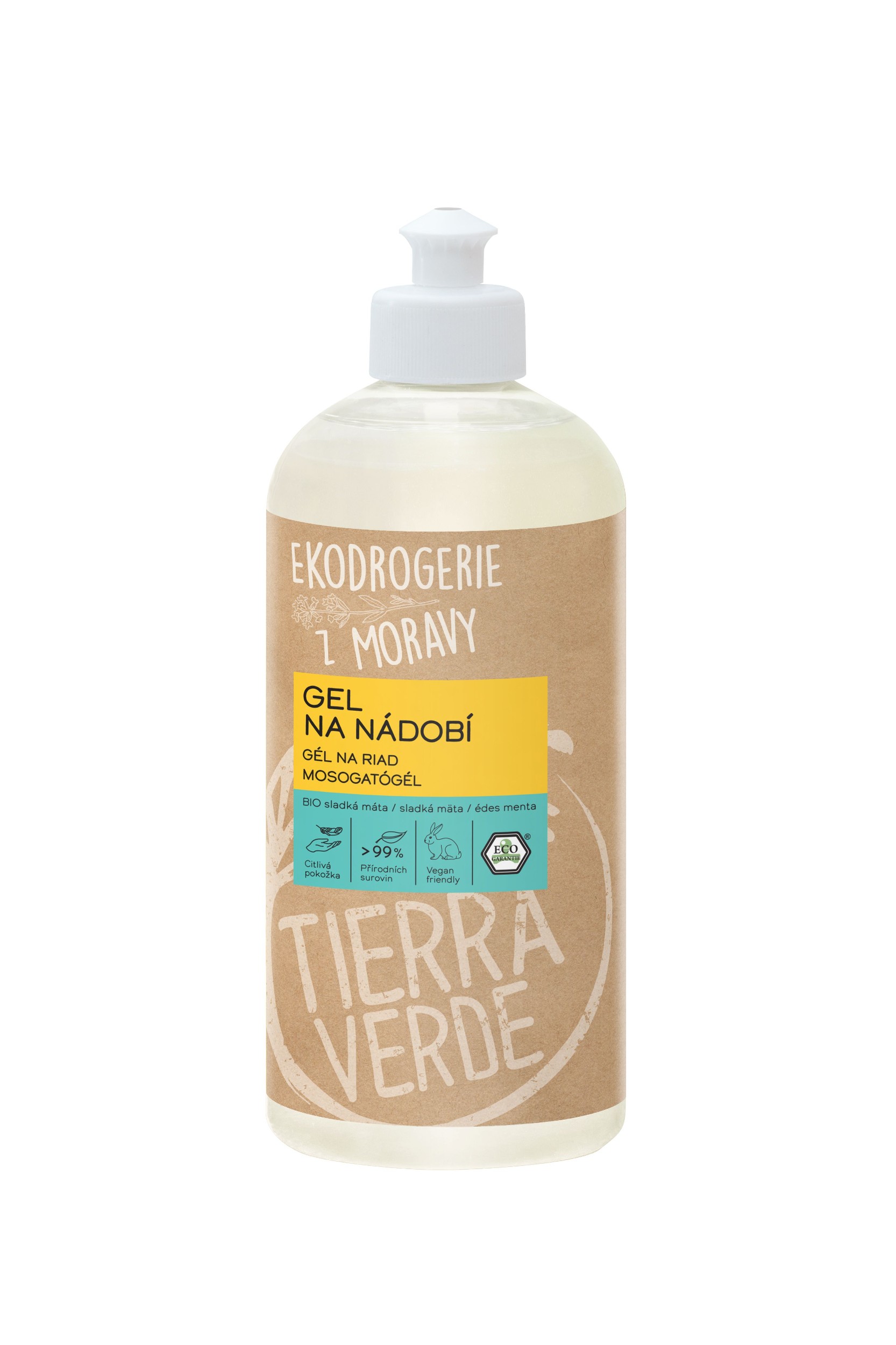 Drogerie a kosmetika - Gel na nádobí – BIO sladká máta (lahev 500 ml)