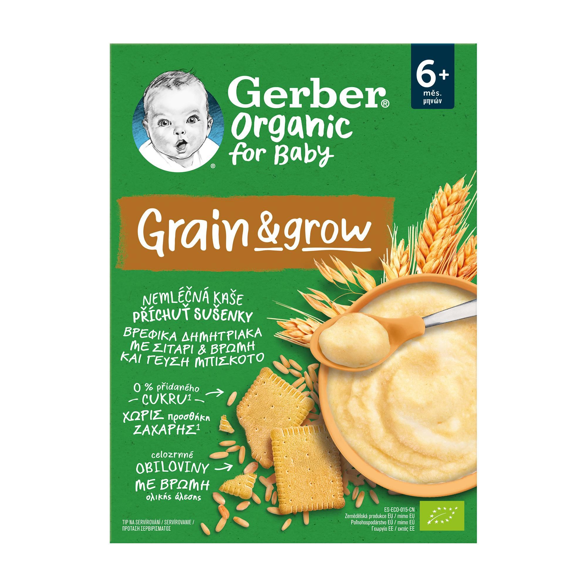 Zdravý svět - Gerber BIO Organic Nemléčná kaše s příchutí sušenek 6m+ 200g