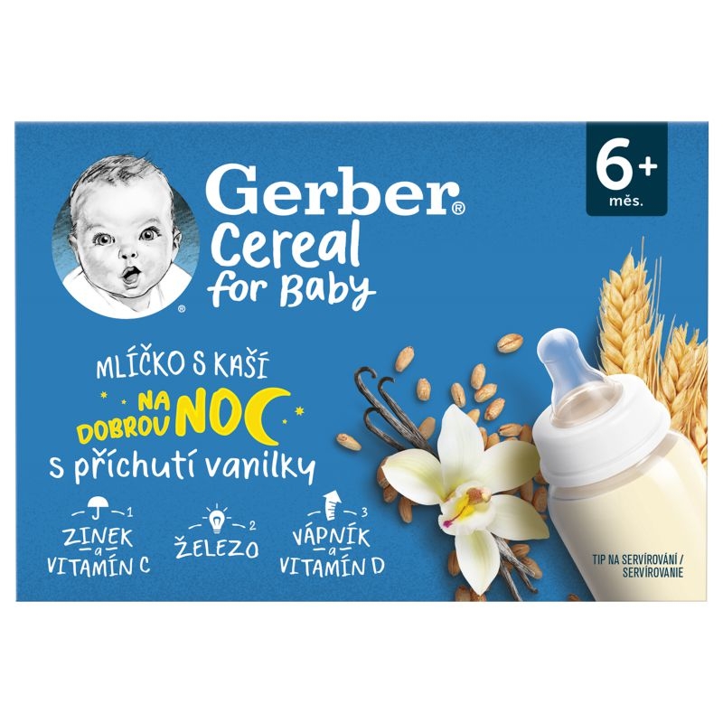 Svět dětí - Gerber Cereal mlíčko s kaší s příchutí vanilky 400 ml