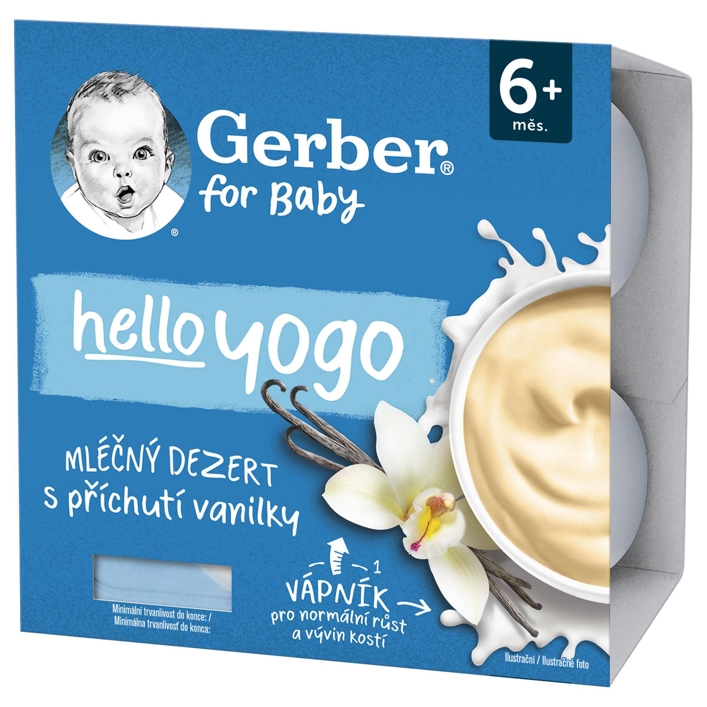 Svět dětí - Gerber Hello Yogo mléčný dezert s příchutí vanilky 4x100 g