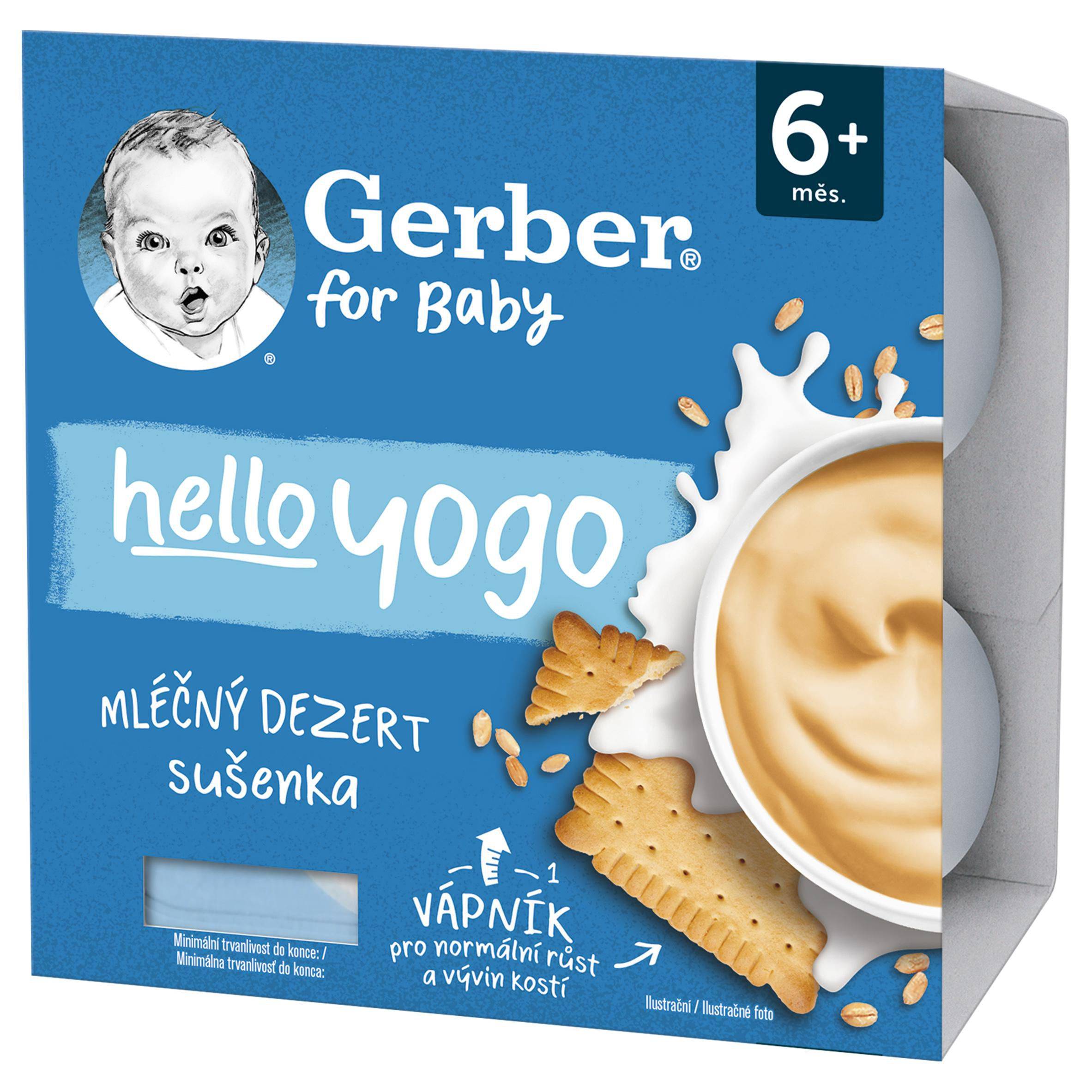 Svět dětí - Gerber Hello Yogo mléčný dezert se sušenkami 4x100g
