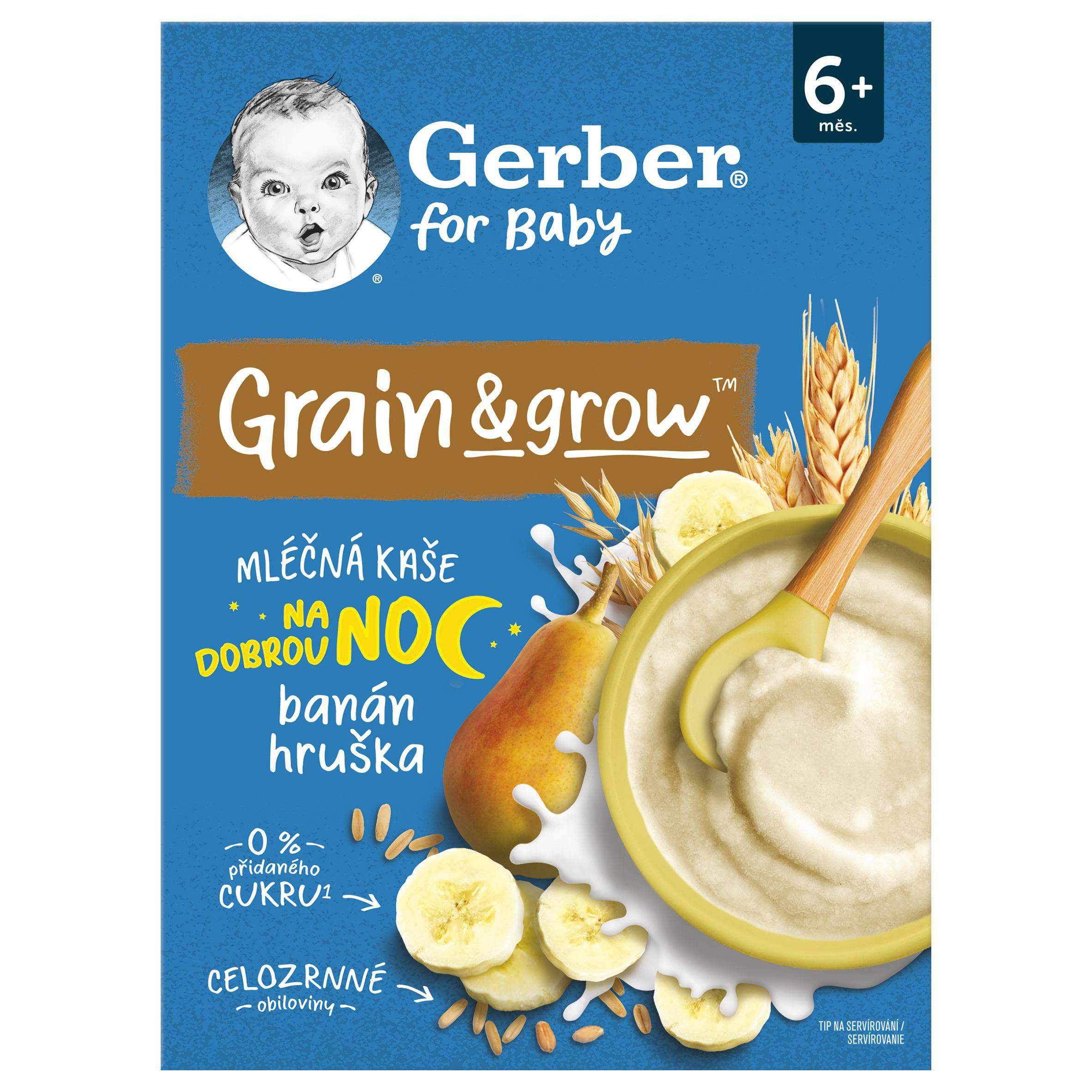 Svět dětí - Gerber Mléčná kaše pšenično-ovesná, banán-hruška 6m+ 200g