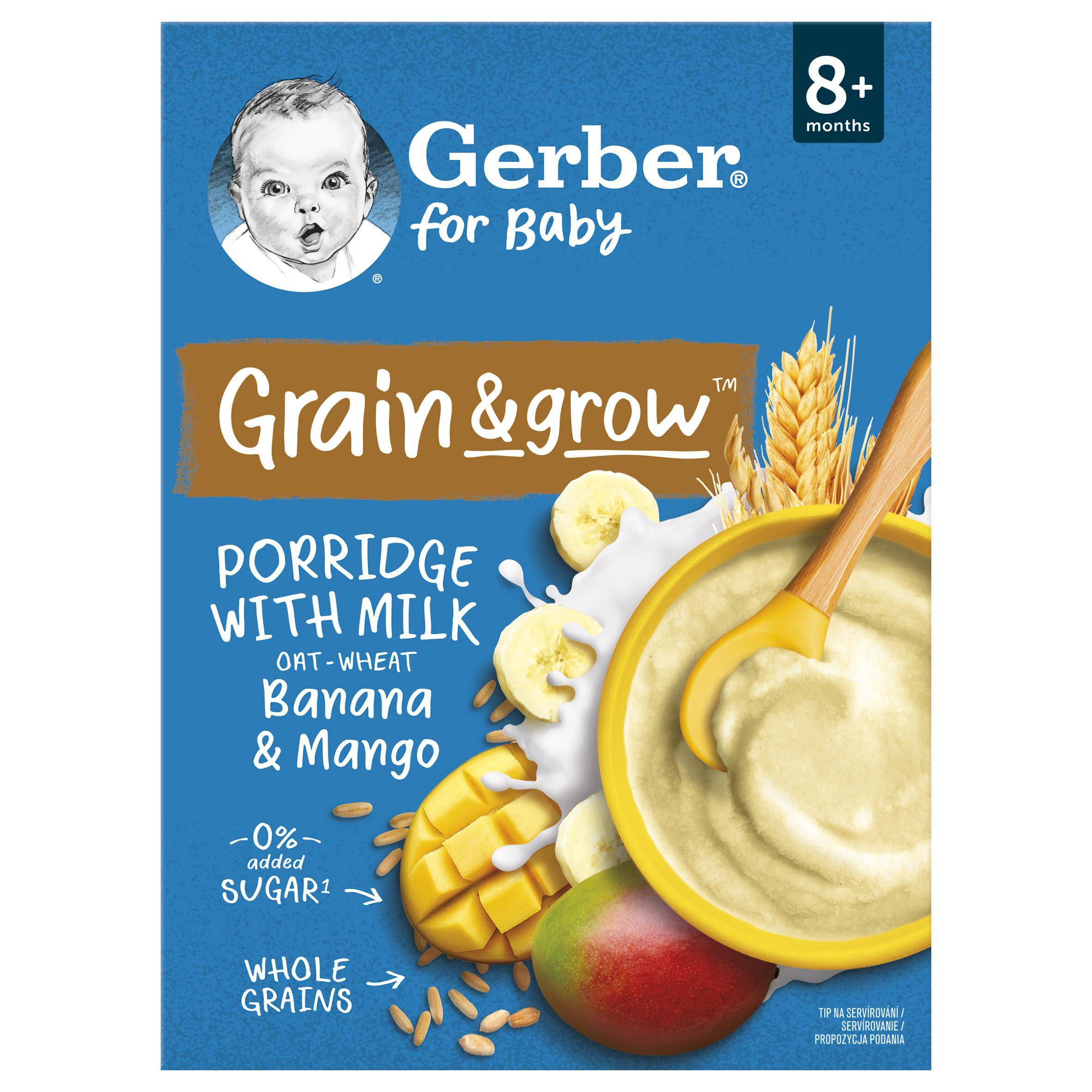 Svět dětí - Gerber Mléčná kaše pšenično-ovesná, banán-mango 8m+ 200g