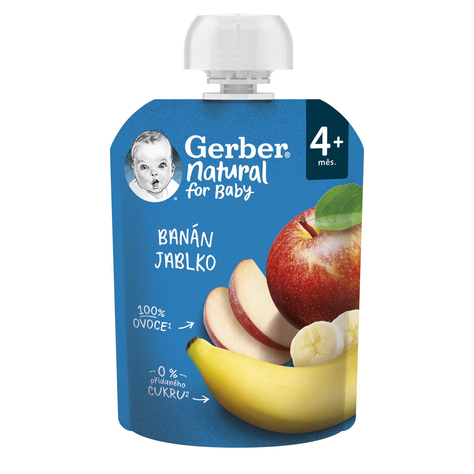 Svět dětí - Gerber Natural Kapsička banán a jablko 4m+ 90g