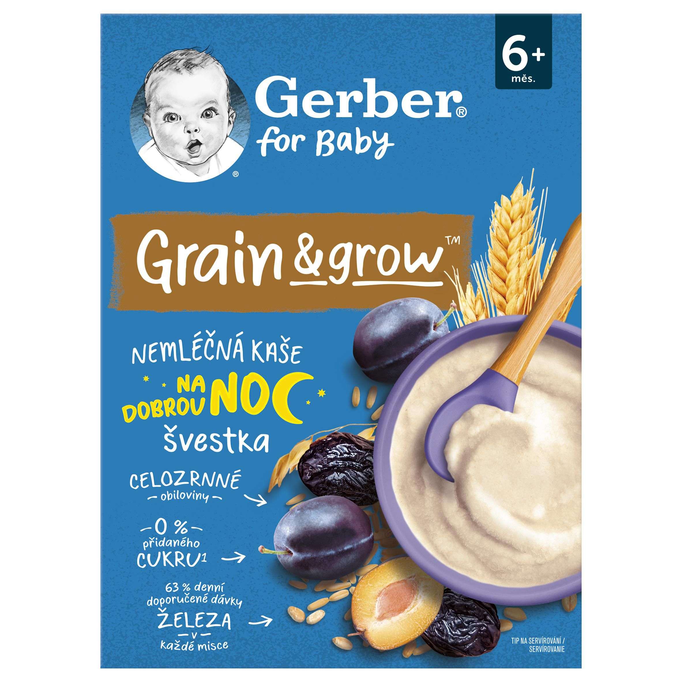 Svět dětí - Gerber Natural Nemléčná kaše pšenično-ovesná, švestka 6m+ 200 g