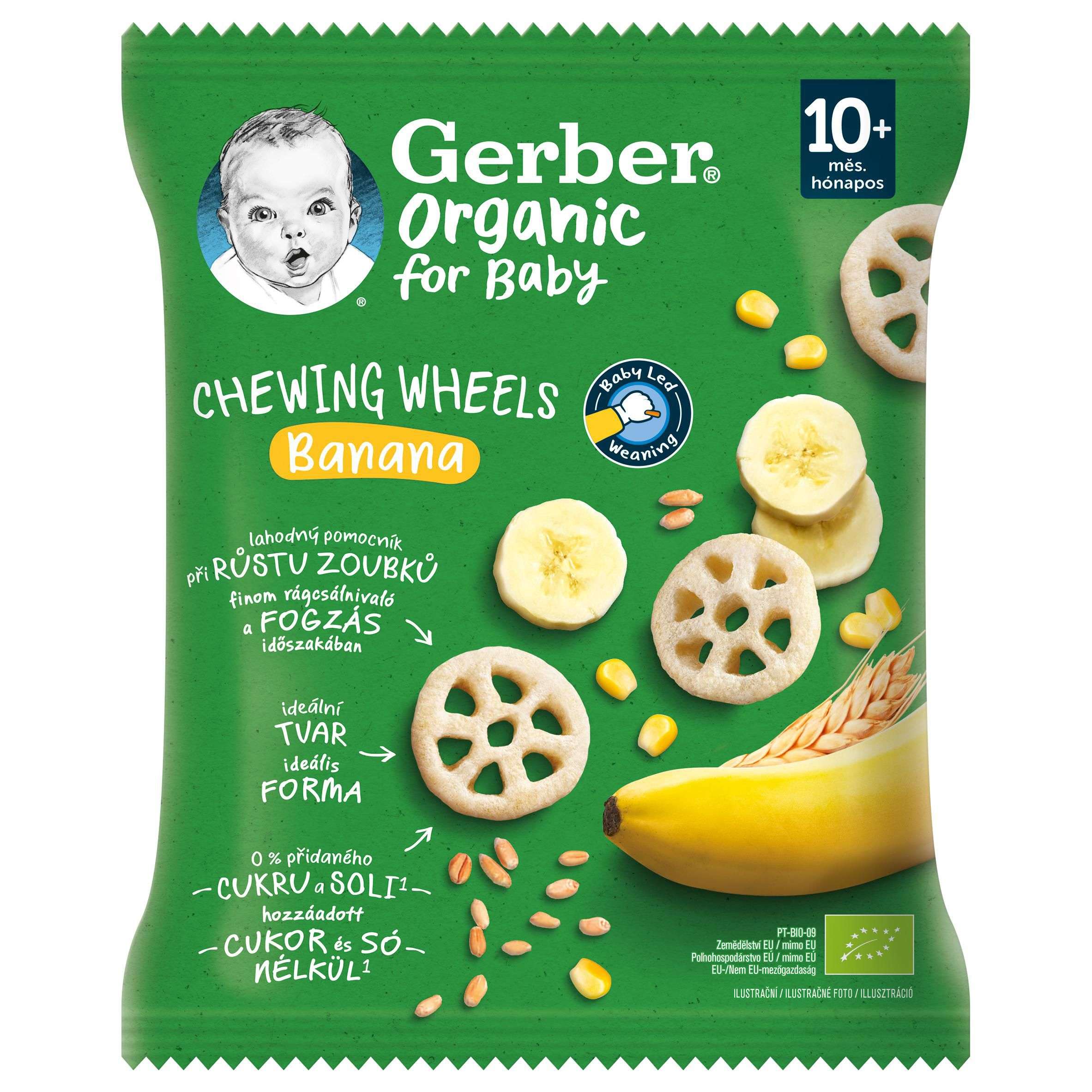 Zdravý svět - Gerber Organic chewing wheels křupavá kolečka 28g