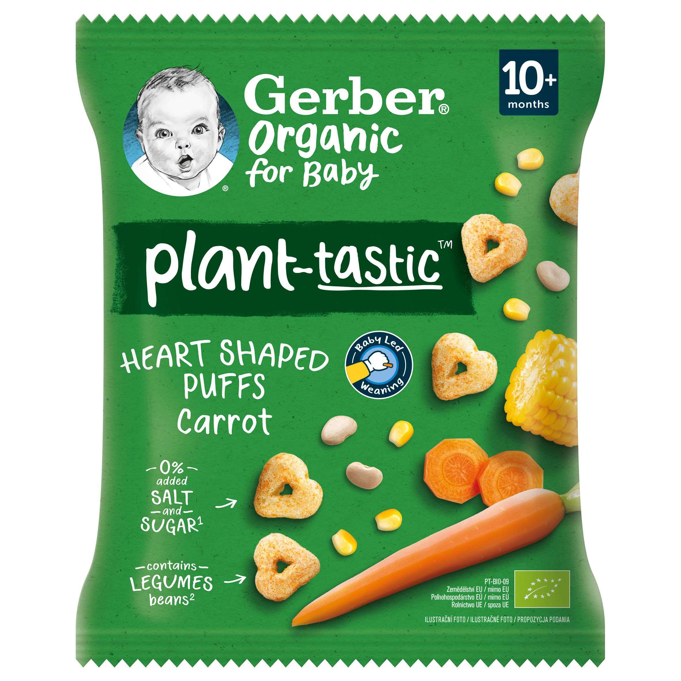 Svět dětí - Gerber Organic křupavá srdíčka s mrkví 10m+, 28g
