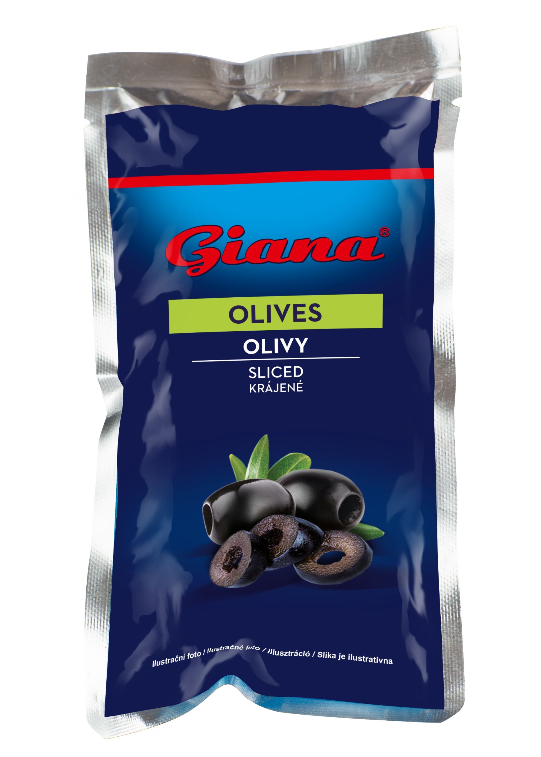 Trvanlivé potraviny - Giana Černé olivy krájené 180 g