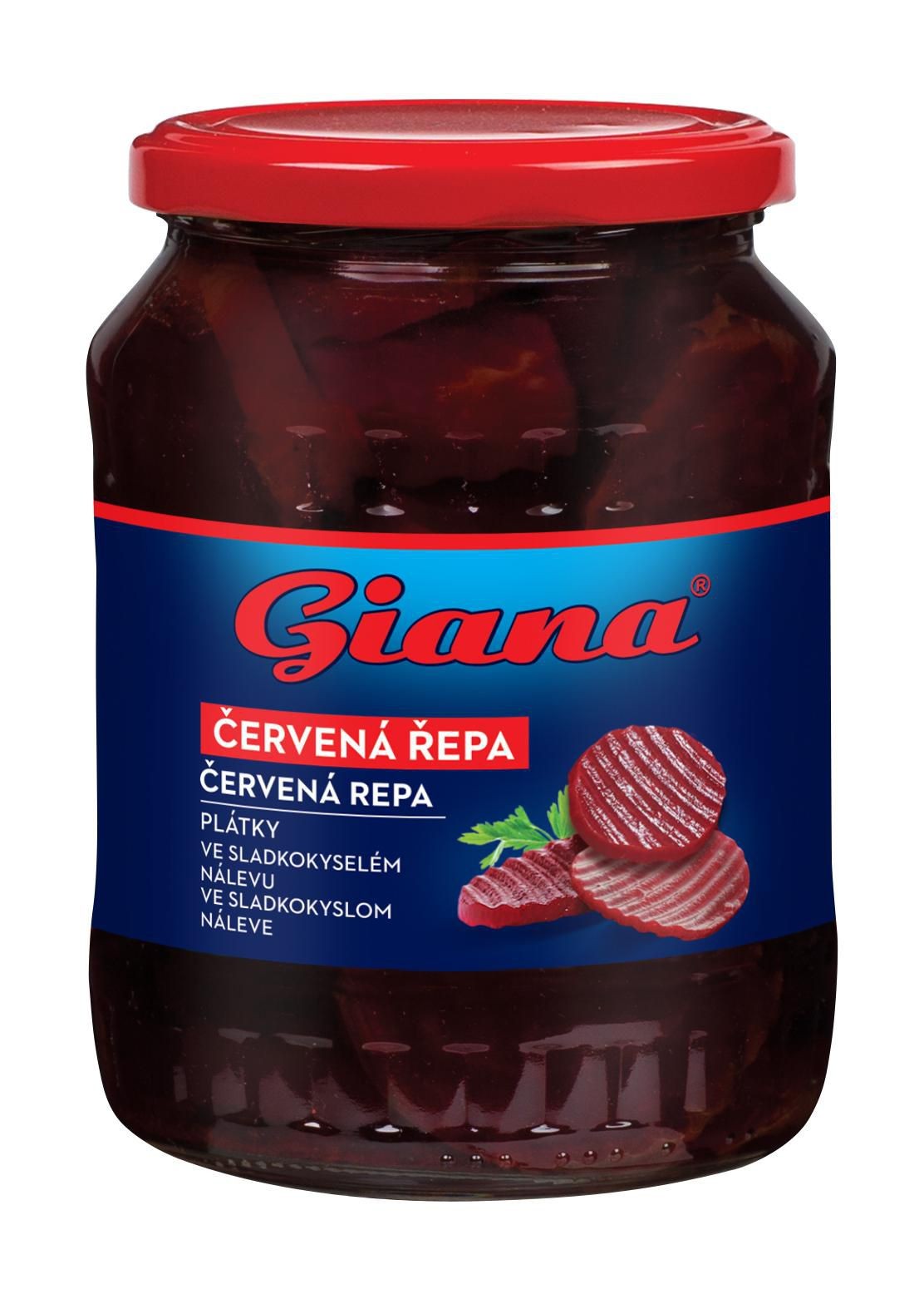 Trvanlivé potraviny - Giana Červená řepa ve sladkokyselém nálevu 650 g
