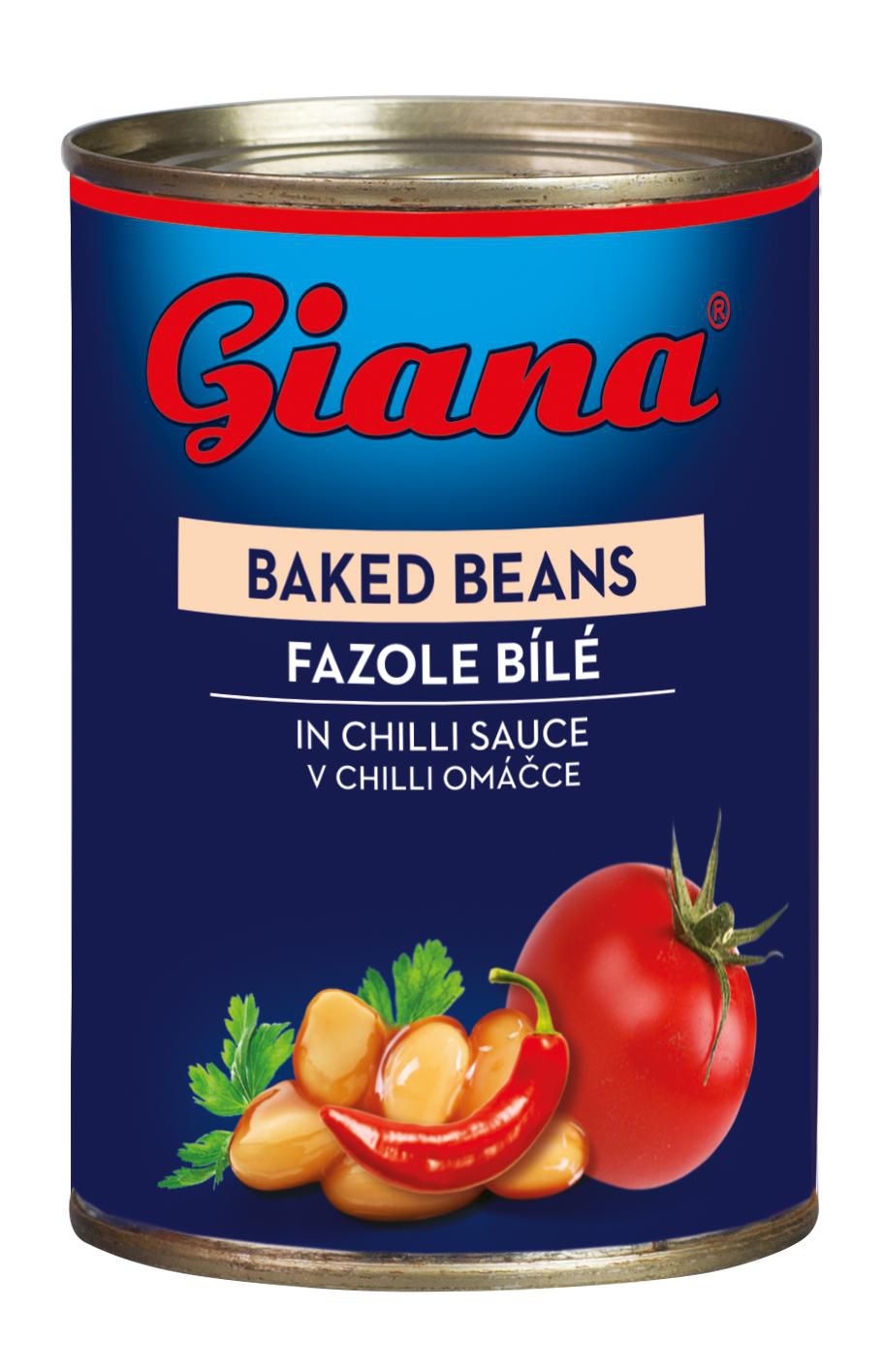 Trvanlivé potraviny - Giana Fazole bílé v chilli omáčce 410 g