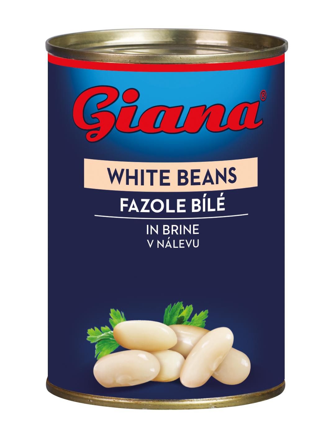 Trvanlivé potraviny - Giana Fazole bílé ve slaném nálevu 400 g