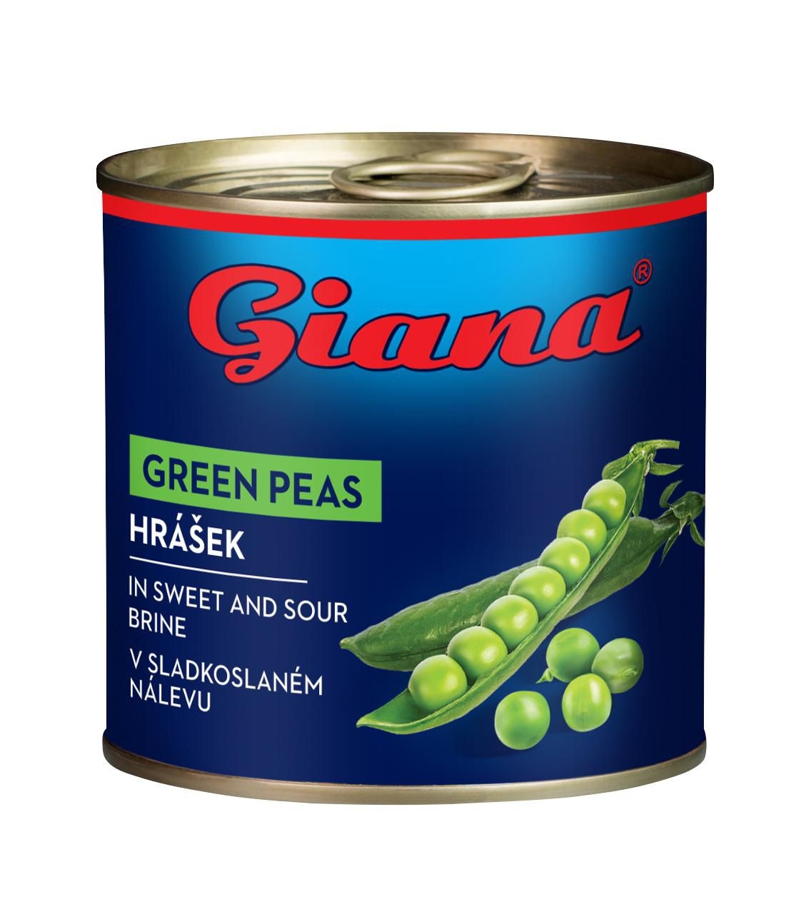 Trvanlivé potraviny - Giana Hrášek ve sladkoslaném nálevu 400g