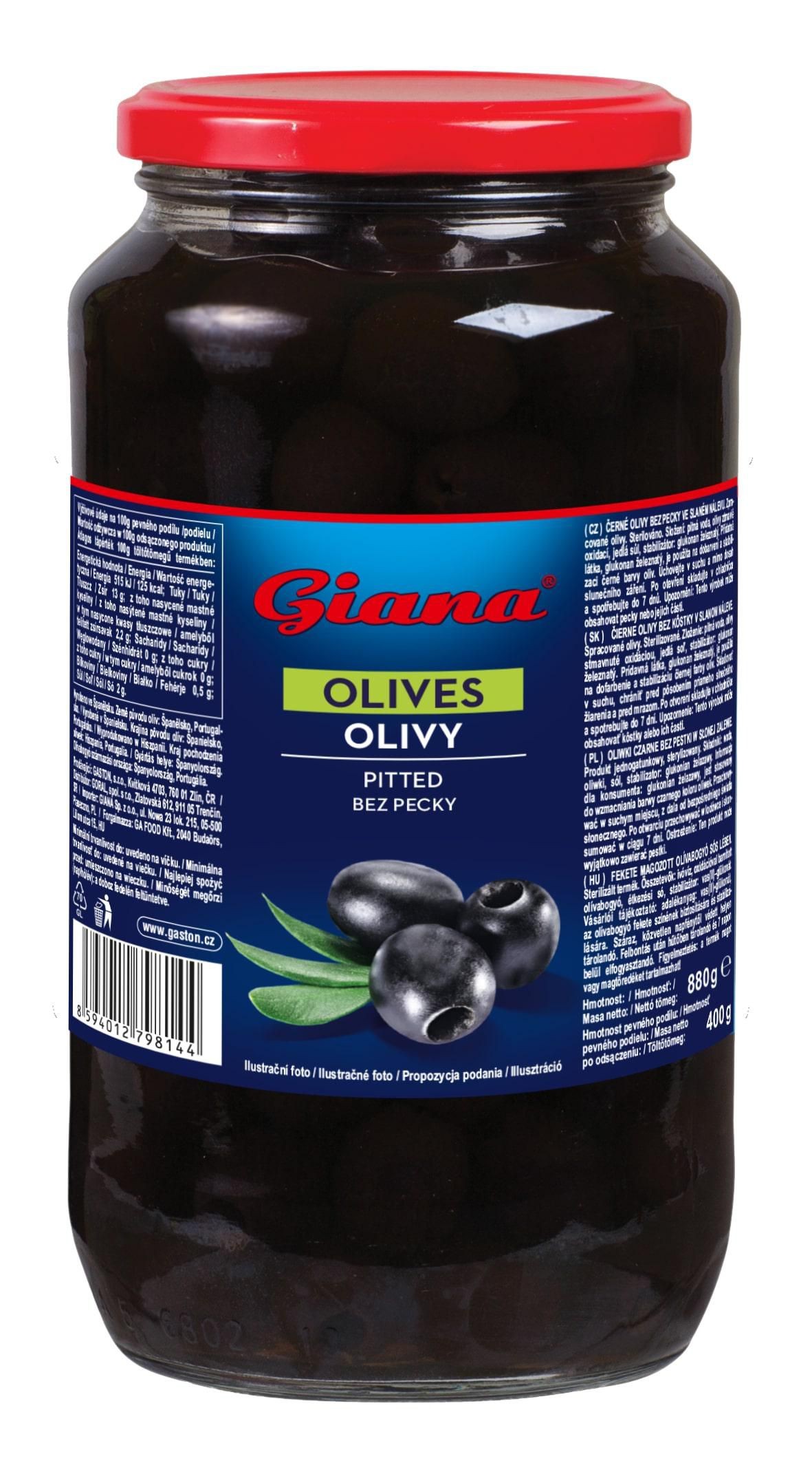 Trvanlivé potraviny - Giana Olivy bez pecky 880 g