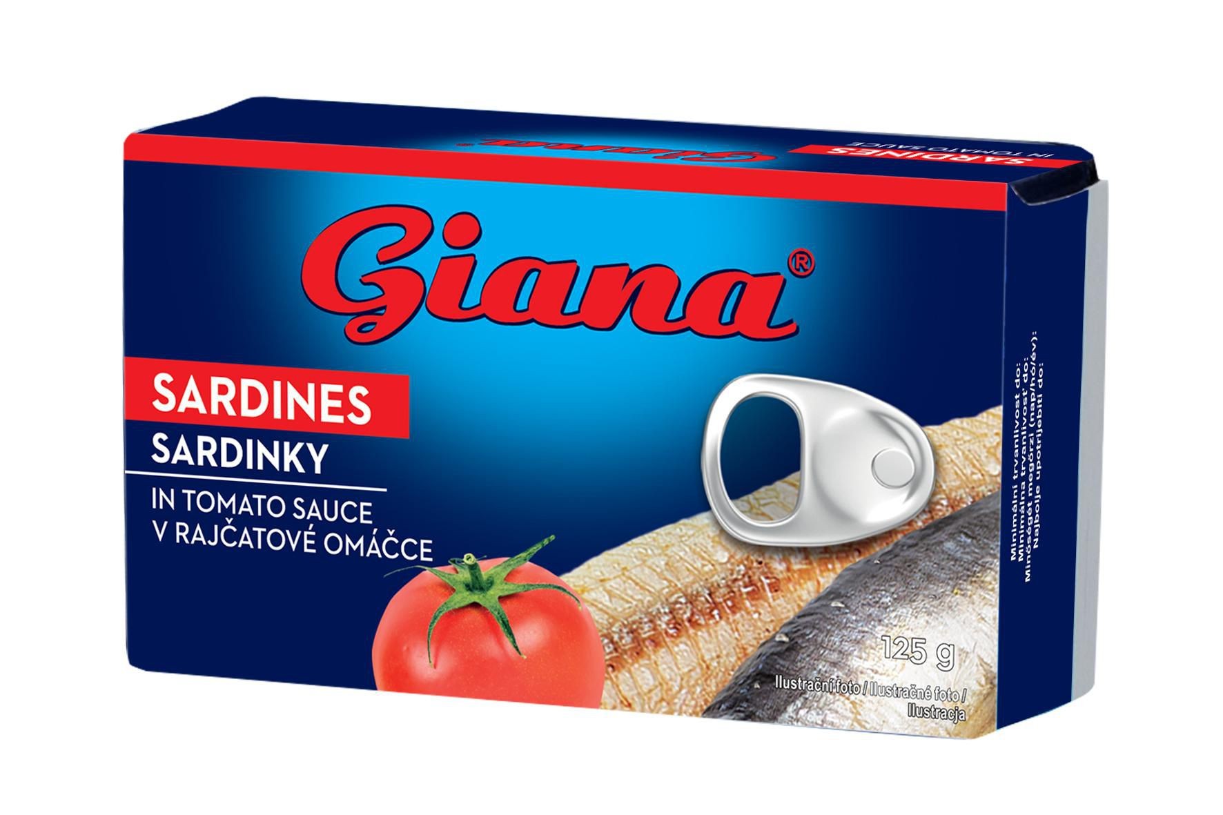 Trvanlivé potraviny - Giana Sardinky v rajčatové omáčce 125 g