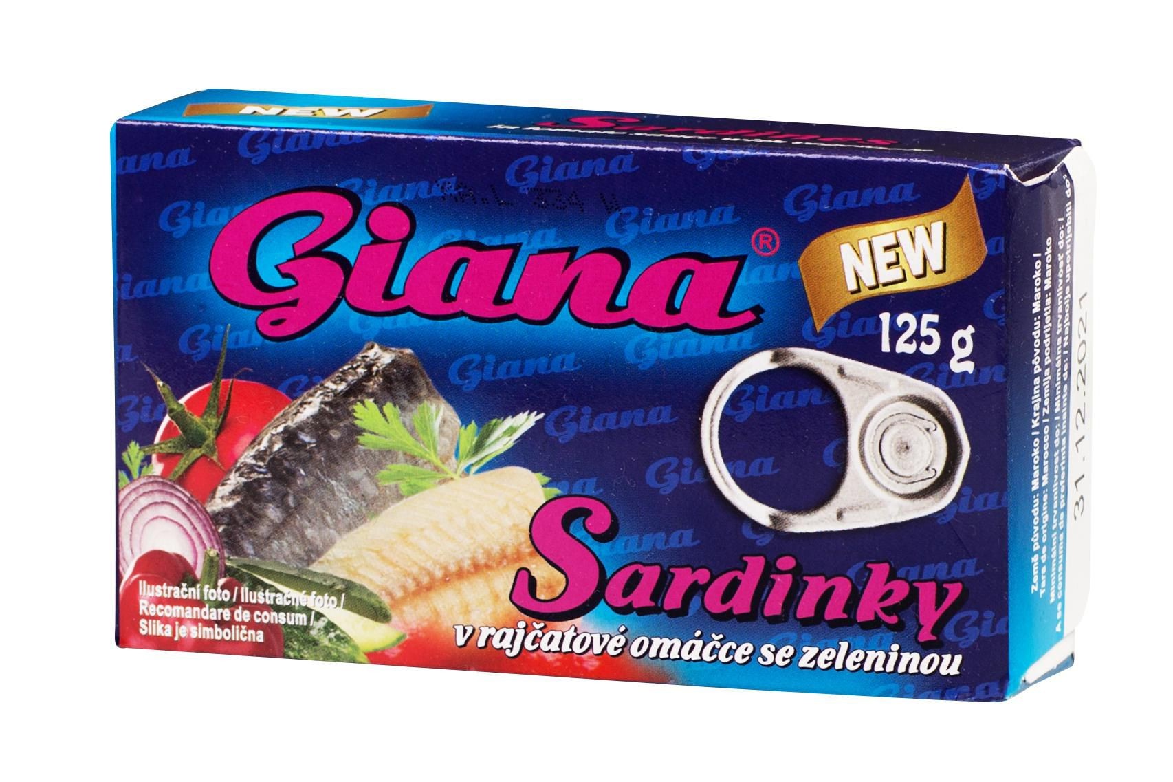 Giana Sardinky v rajčatové omáčce se zeleninou 125 g-1