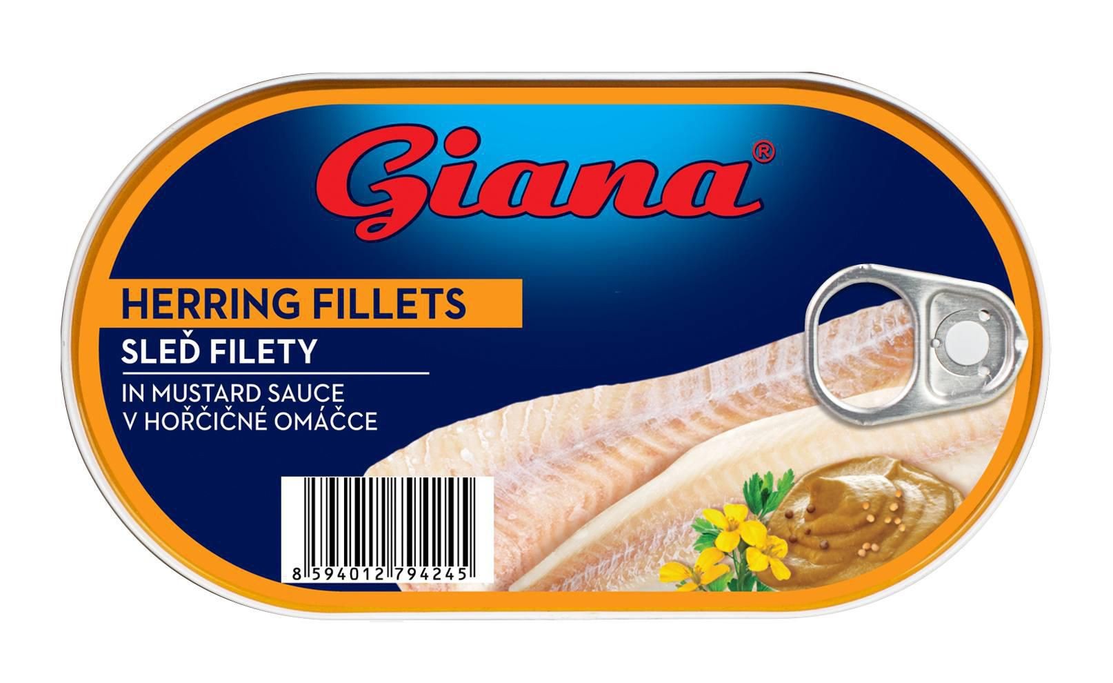Trvanlivé potraviny - Giana Sleď filety v hořčičné omáčce 170g