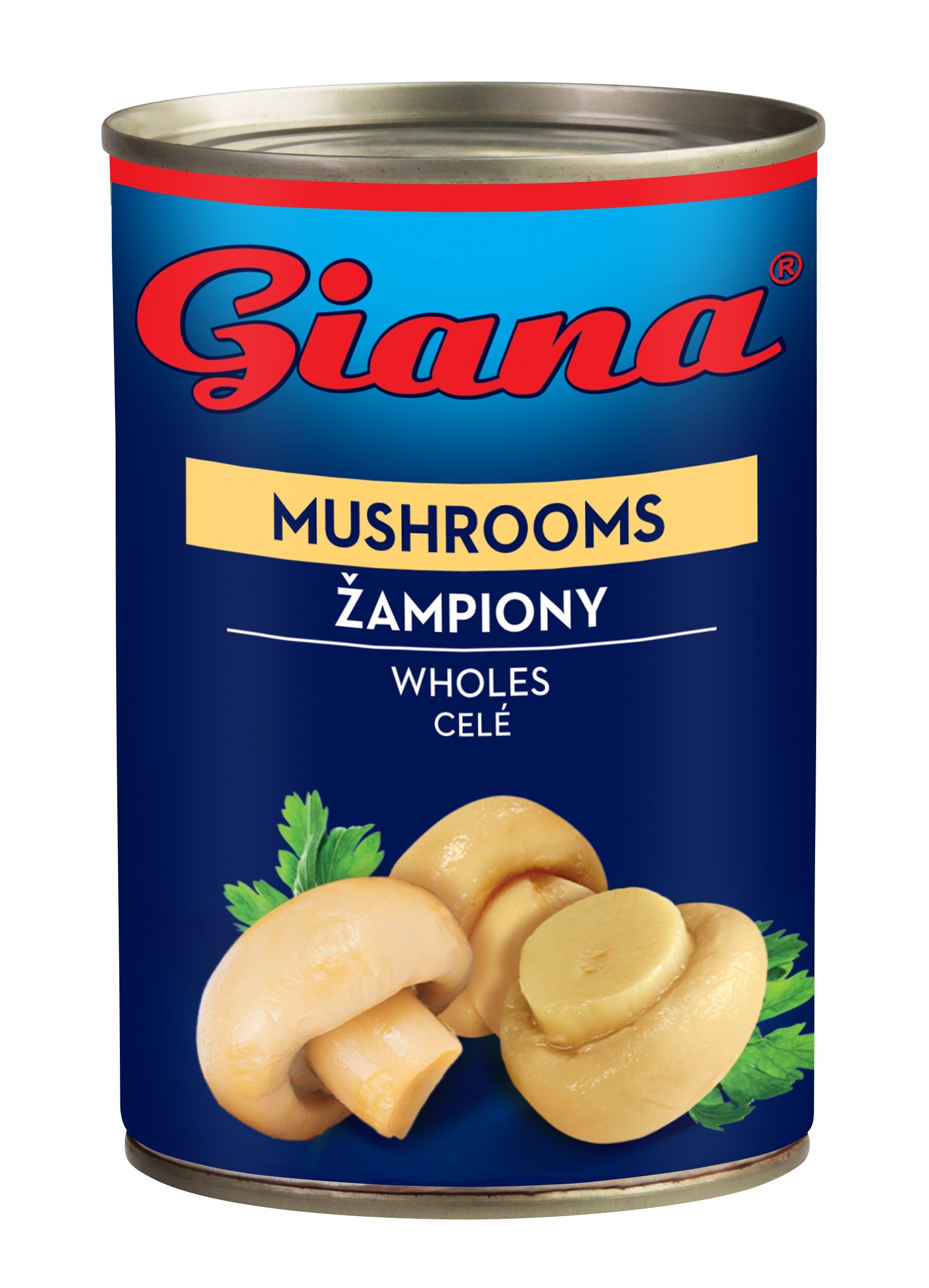 Trvanlivé potraviny - Giana Žampiony celé 400g