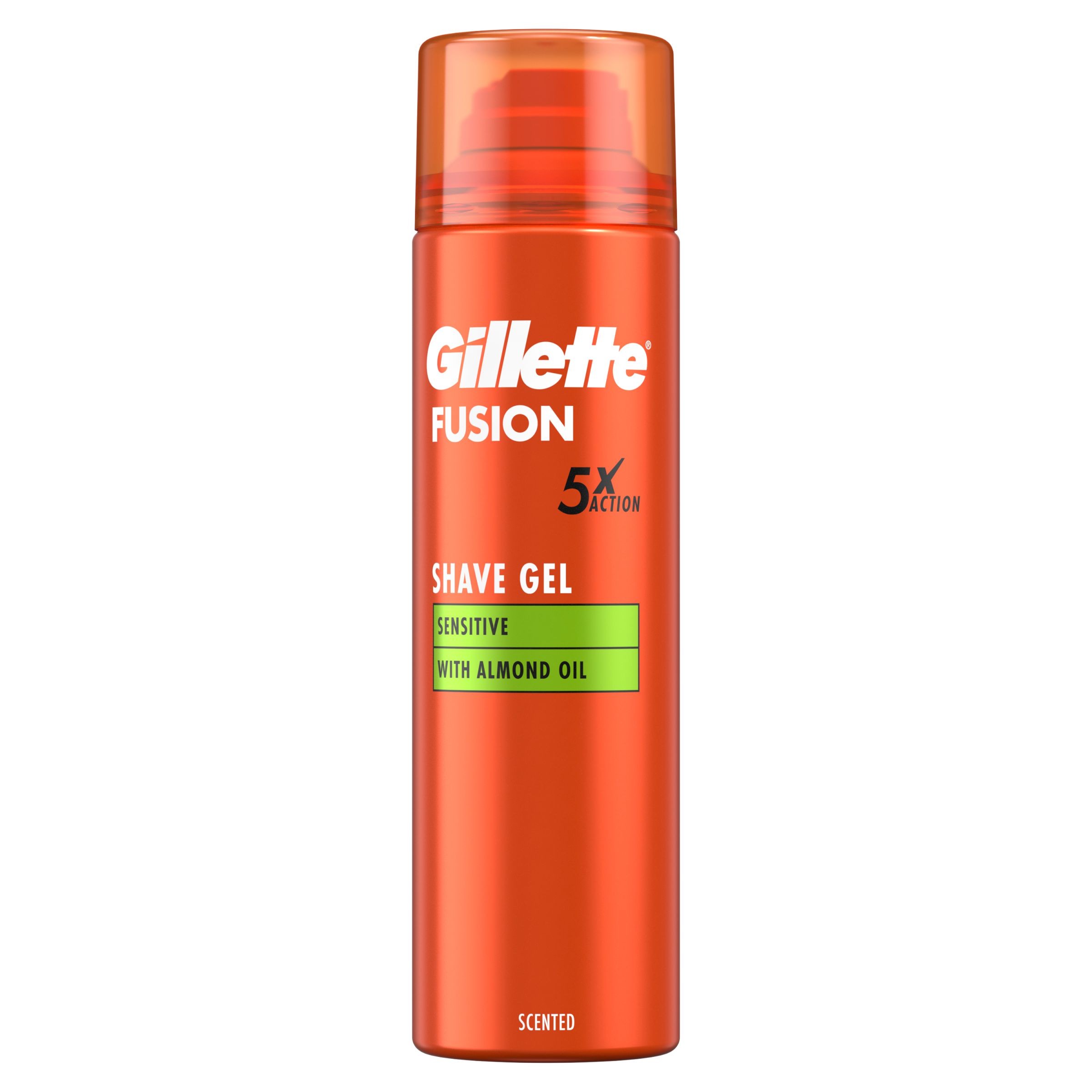 Drogerie a kosmetika - Gillette Fusion Gel na holení s mandlovým olejem pro citlivou pokožku 200 ml