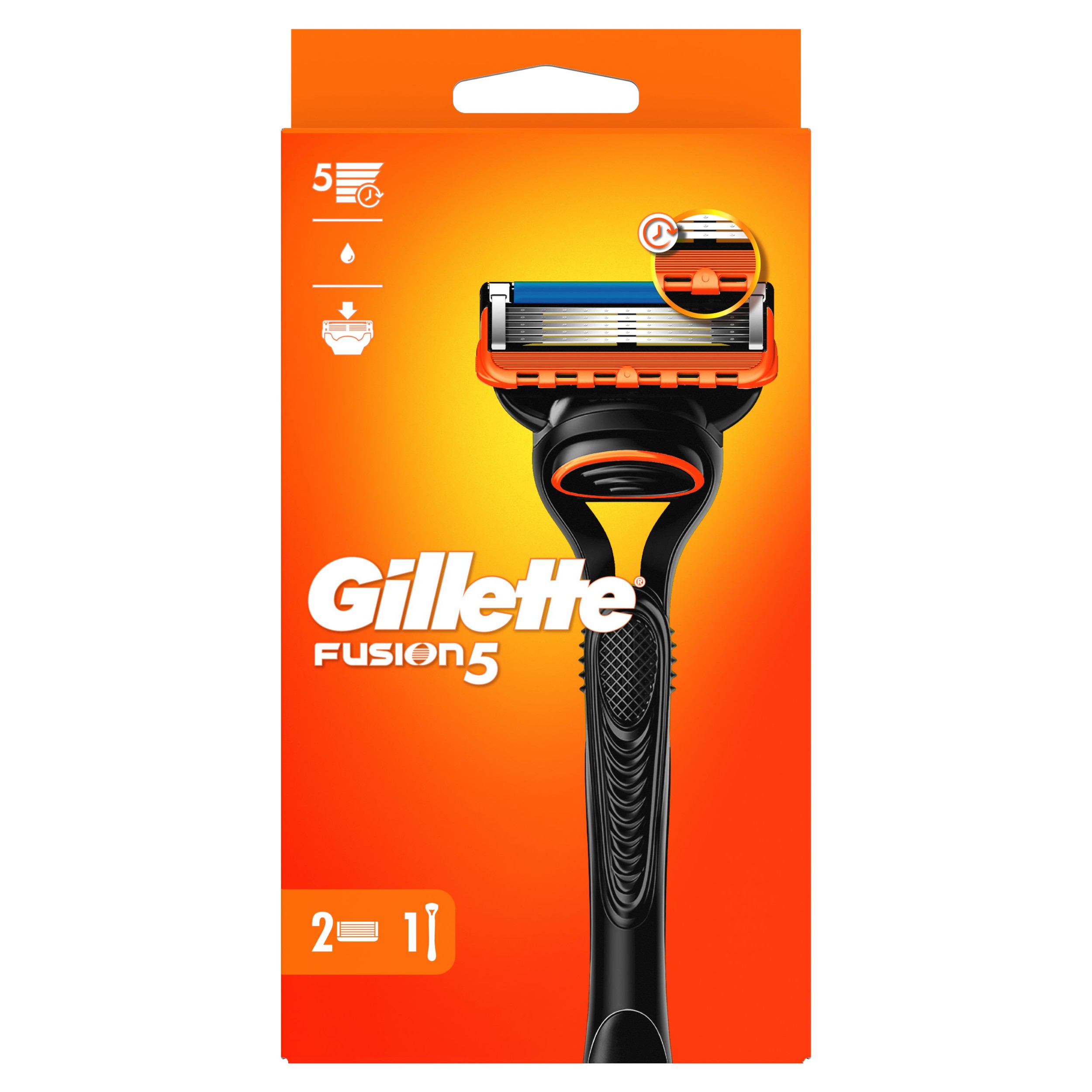 Drogerie a kosmetika - Gillette Fusion5 Pánský holicí strojek + 2 Náhradní holicí hlavice