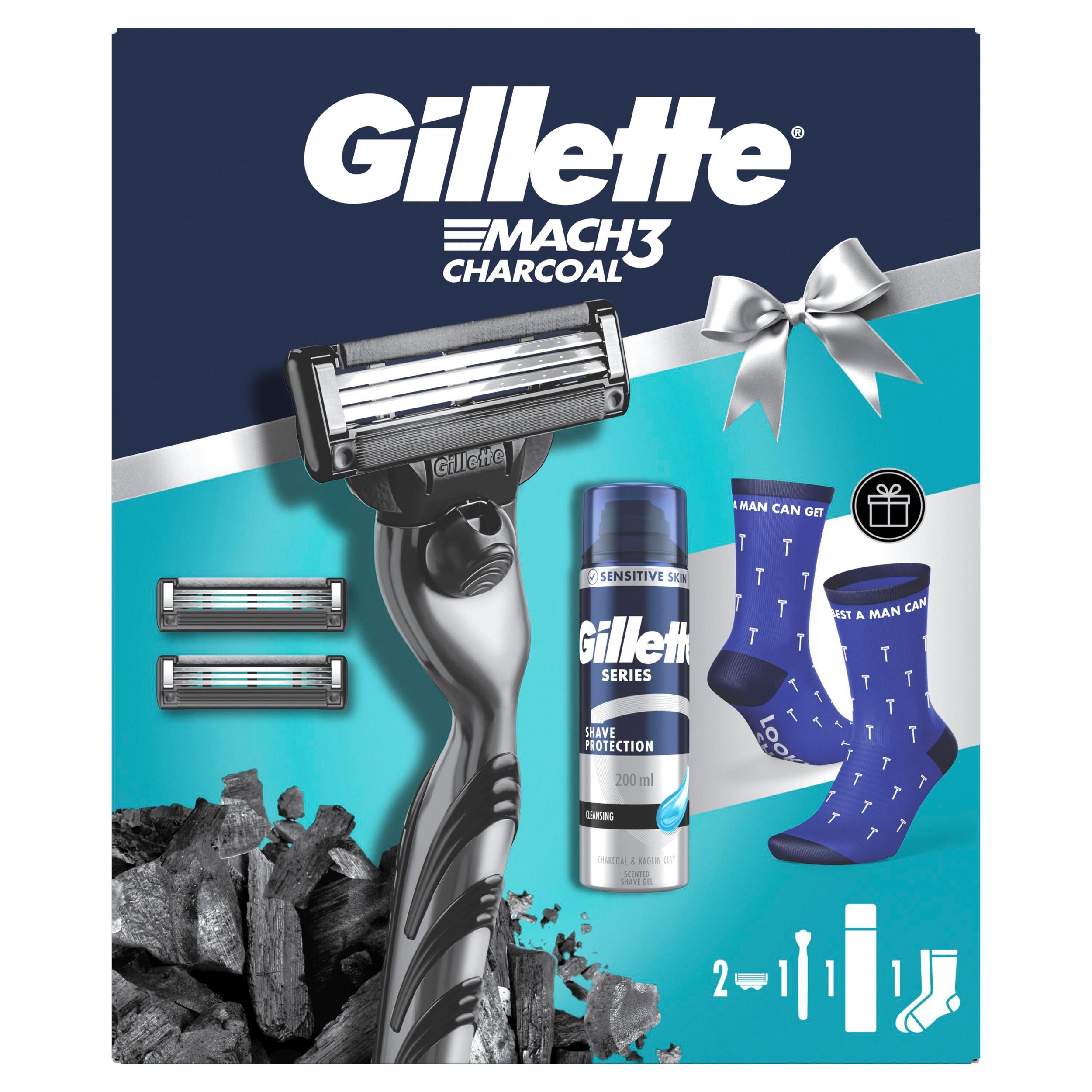 Drogerie a kosmetika - Gillette Mach3 Charcoal set 2026 1bl
