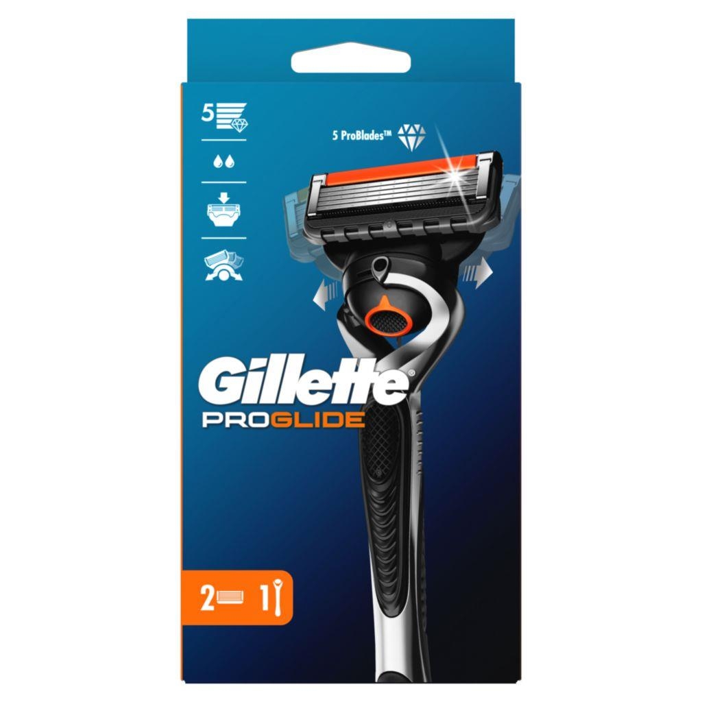 Drogerie a kosmetika - Gillette ProGlide Holicí strojek pro muže + 2 Náhradní holicí hlavice