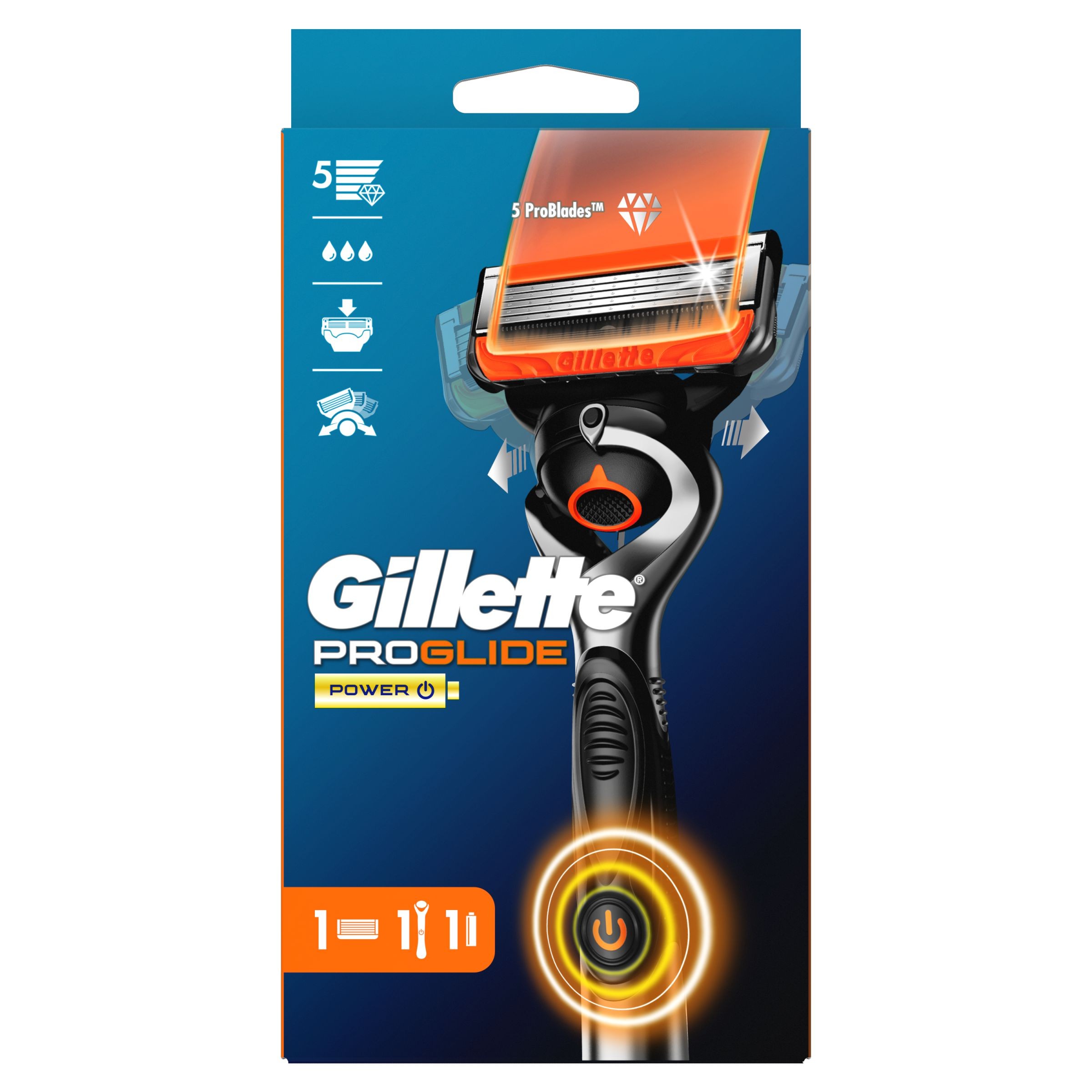 Drogerie a kosmetika - Gillette ProGlide Power Holicí strojek pro muže + 1 Náhradní holicí hlavice