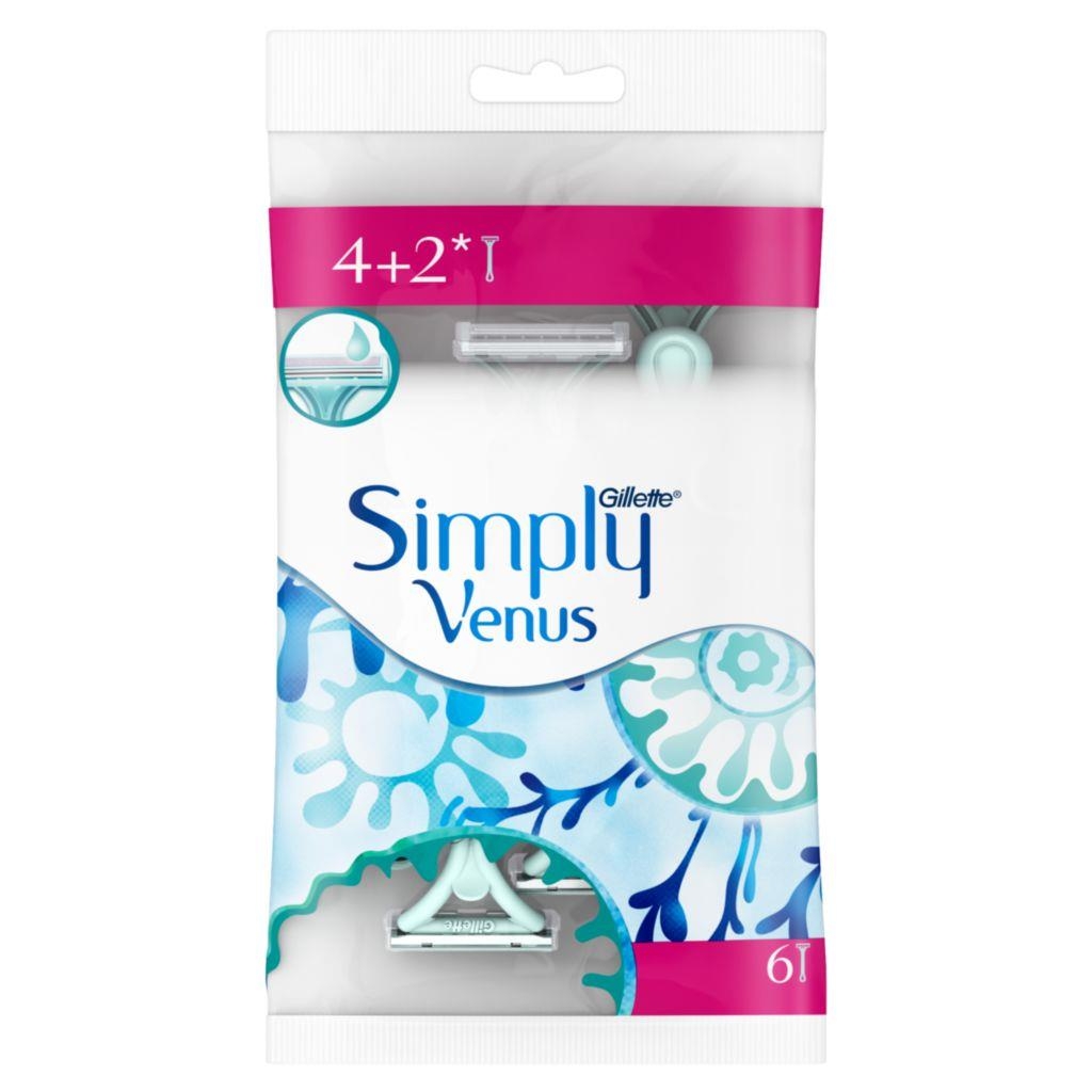 Drogerie a kosmetika - Gillette Simply Venus 2 Dámská pohotová holítka 4+2 ks