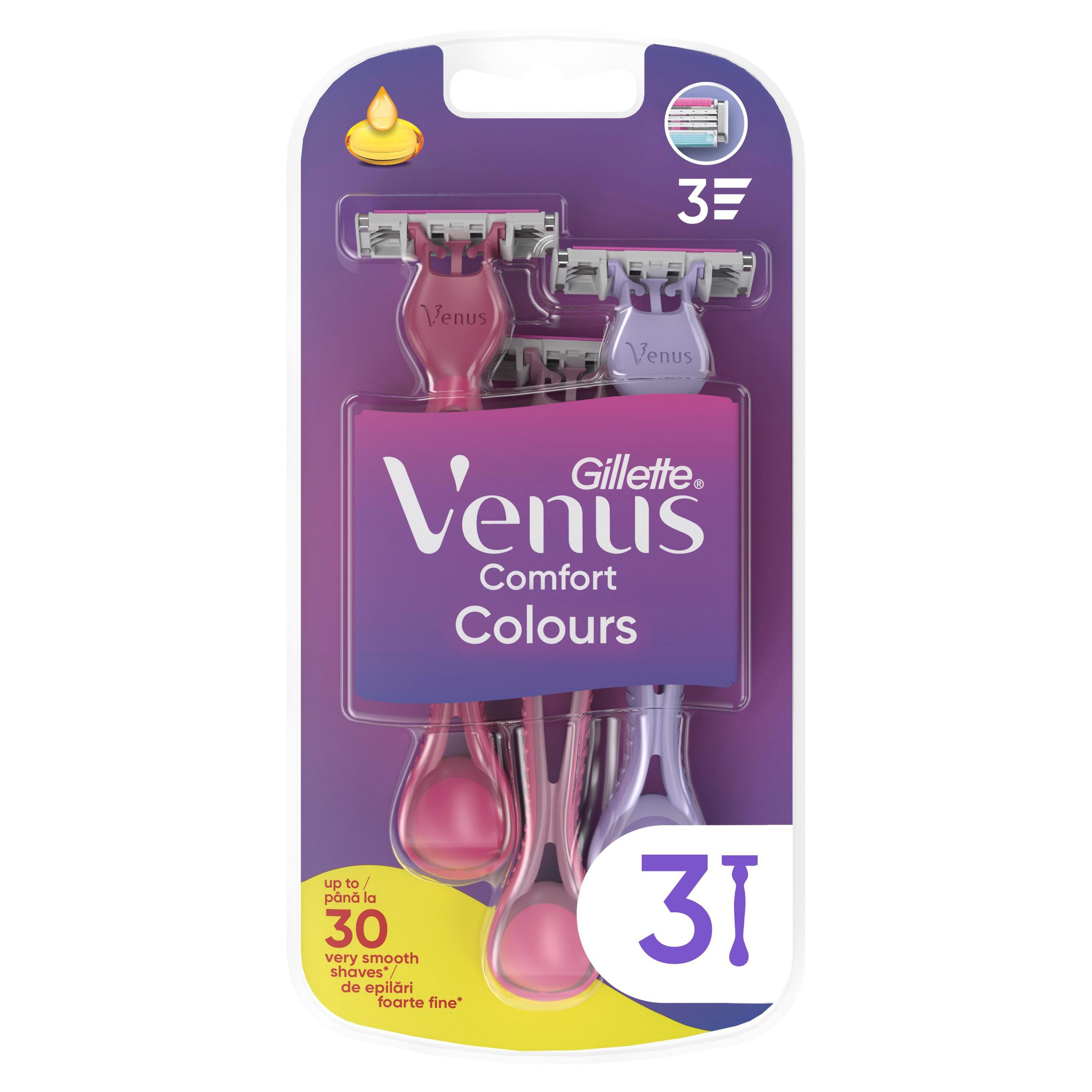 Drogerie a kosmetika - Gillette Venus 3 Colors Pohotová holítka 3 ks